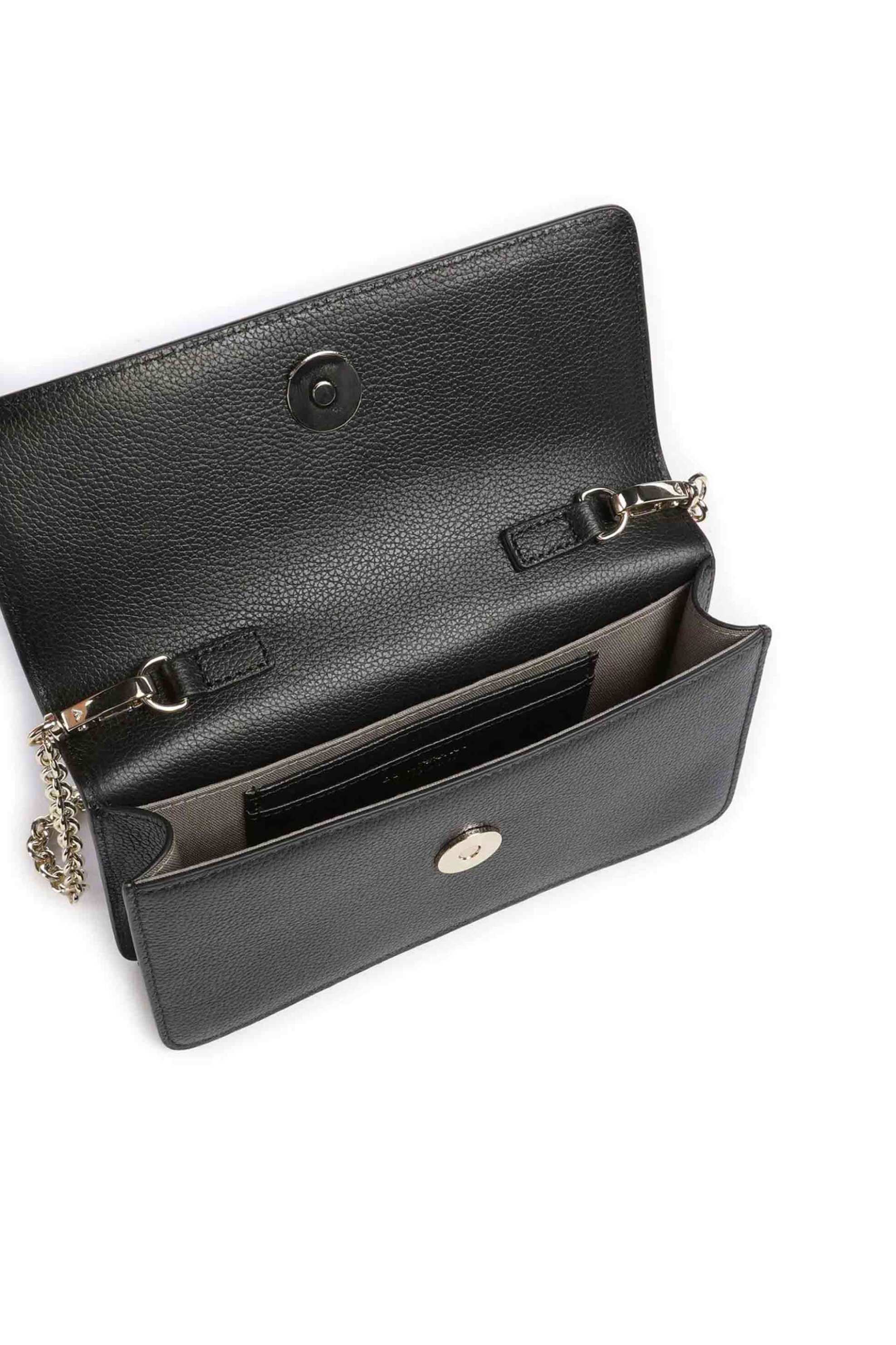 Emporio Armani Γυναικείο Δερμάτινο Mini Bag Crossbody με Λογότυπο - Ew003036Af19568 Μαύρο