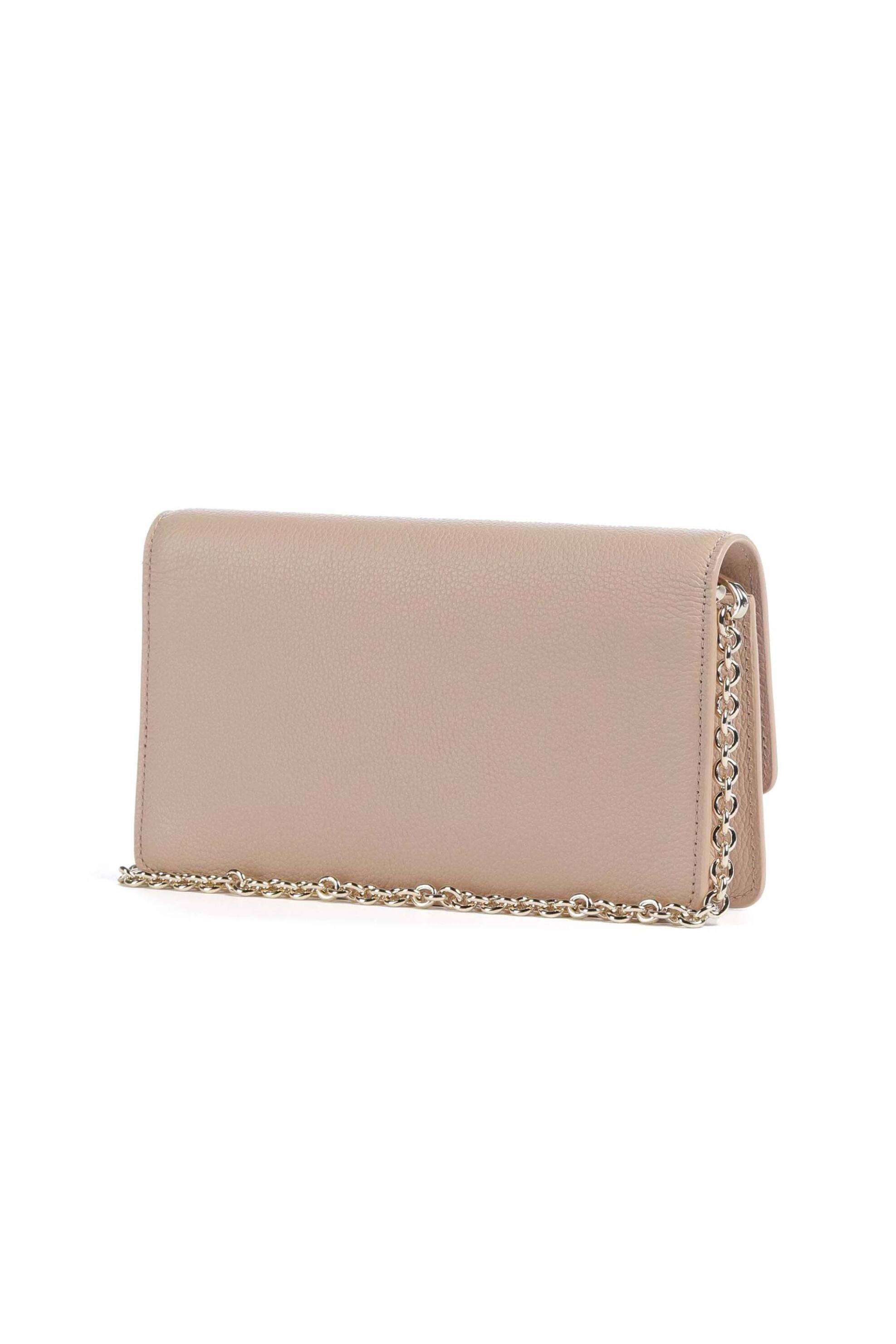 Emporio Armani γυναικείο δερμάτινο mini bag crossbody με λογότυπο - EW003036AF19568 Μπεζ