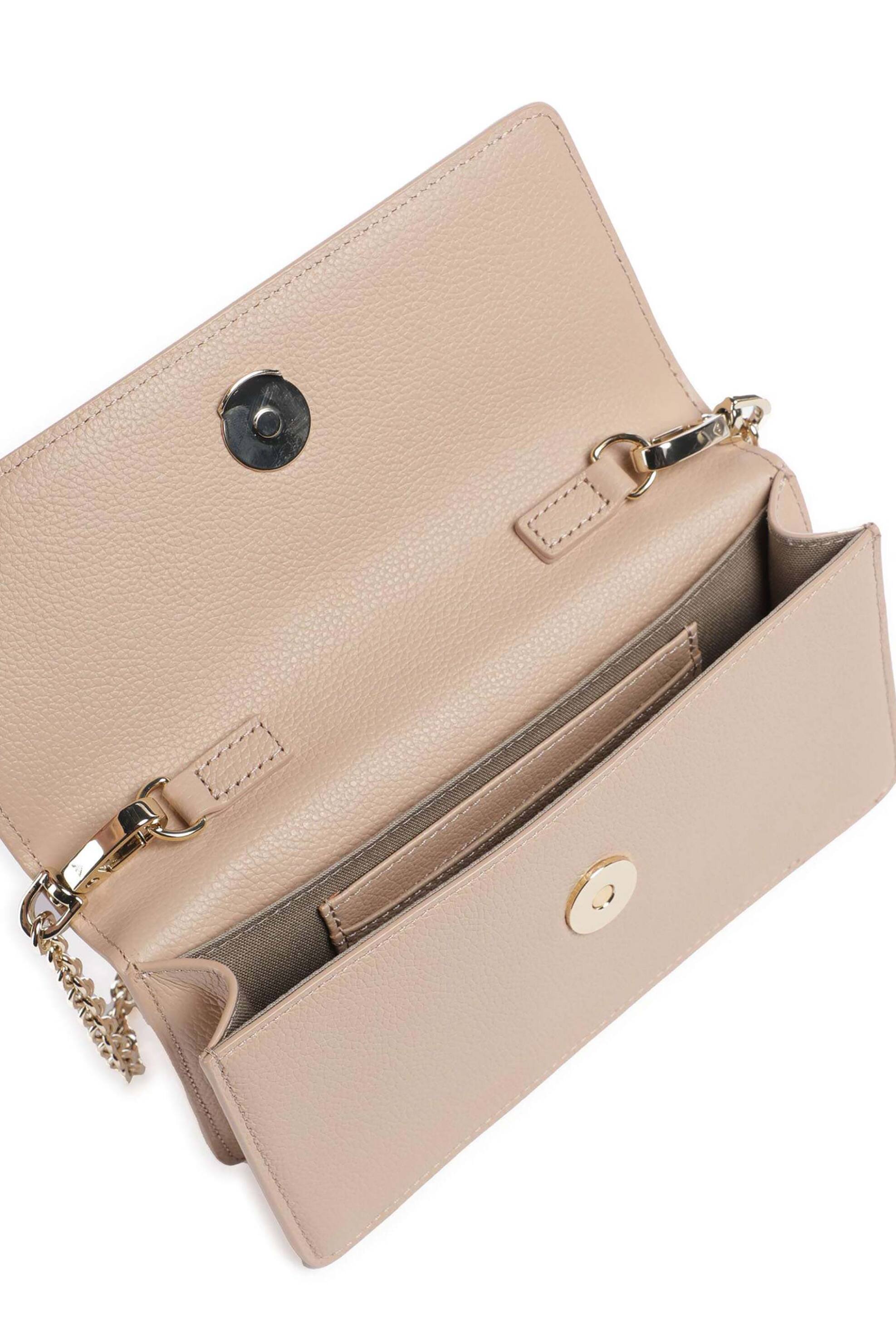Emporio Armani Γυναικείο Δερμάτινο Mini Bag Crossbody με Λογότυπο - Ew003036Af19568 Μπεζ