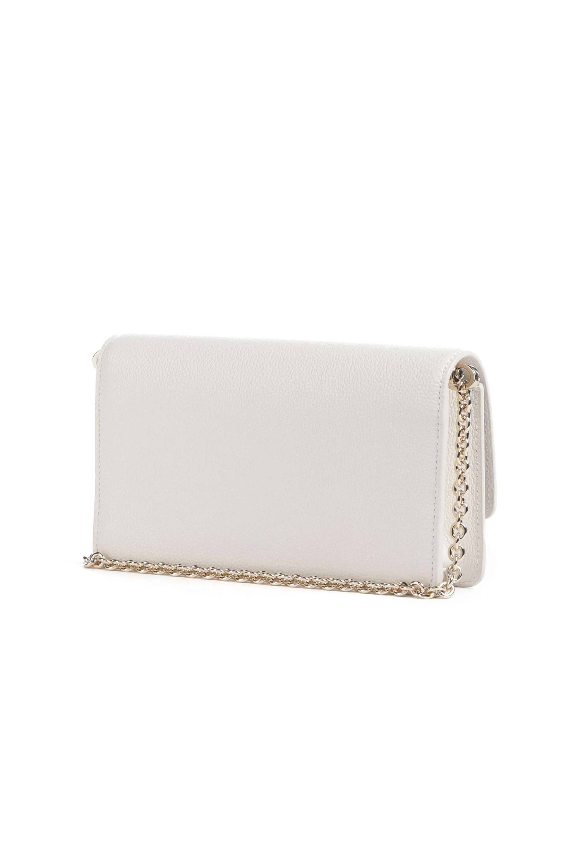 Emporio Armani γυναικείο δερμάτινο mini bag crossbody με λογότυπο - EW003036AF19568 Κρέμ