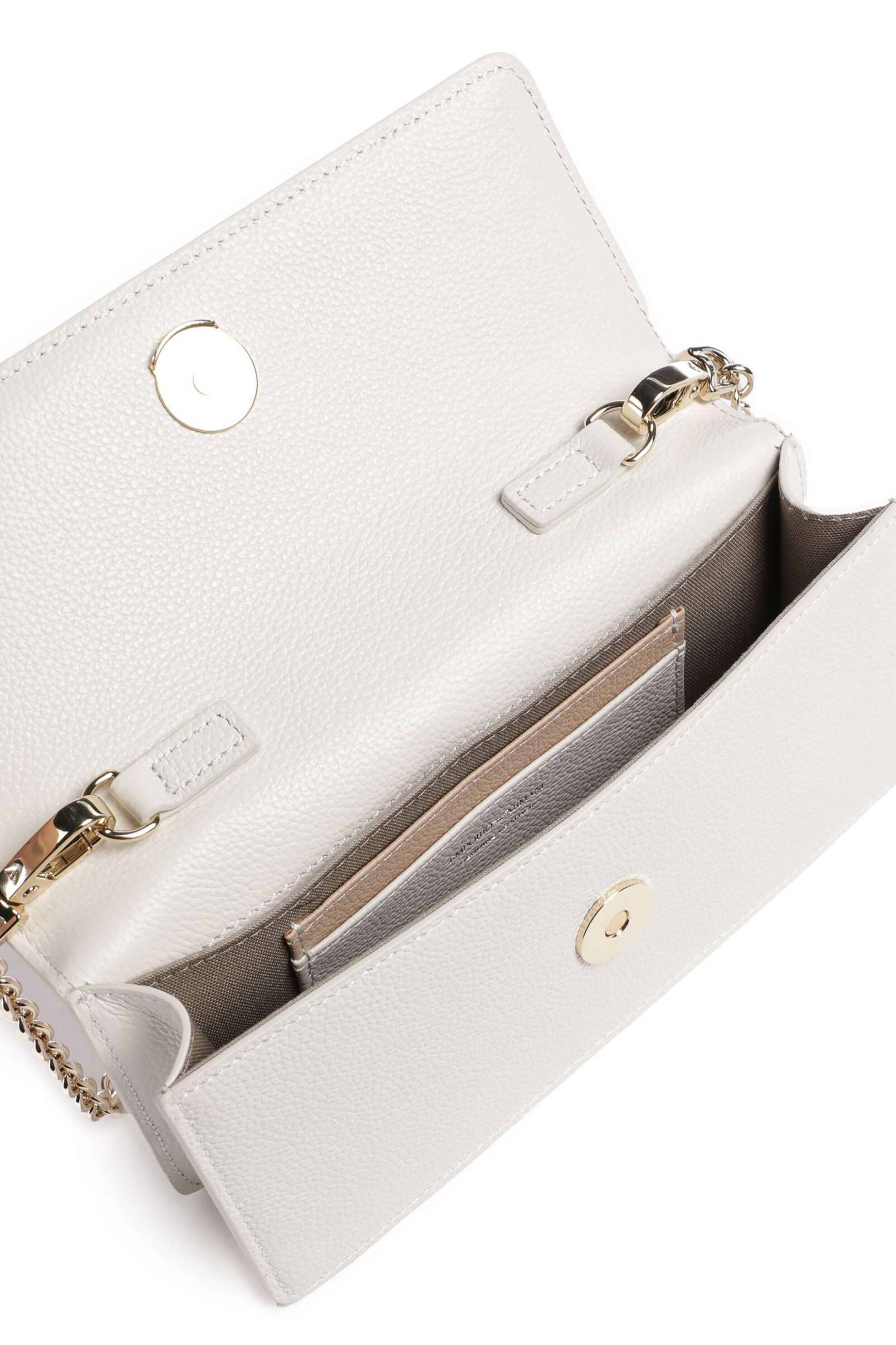 Emporio Armani Γυναικείο Δερμάτινο Mini Bag Crossbody με Λογότυπο - Ew003036Af19568 Κρέμ