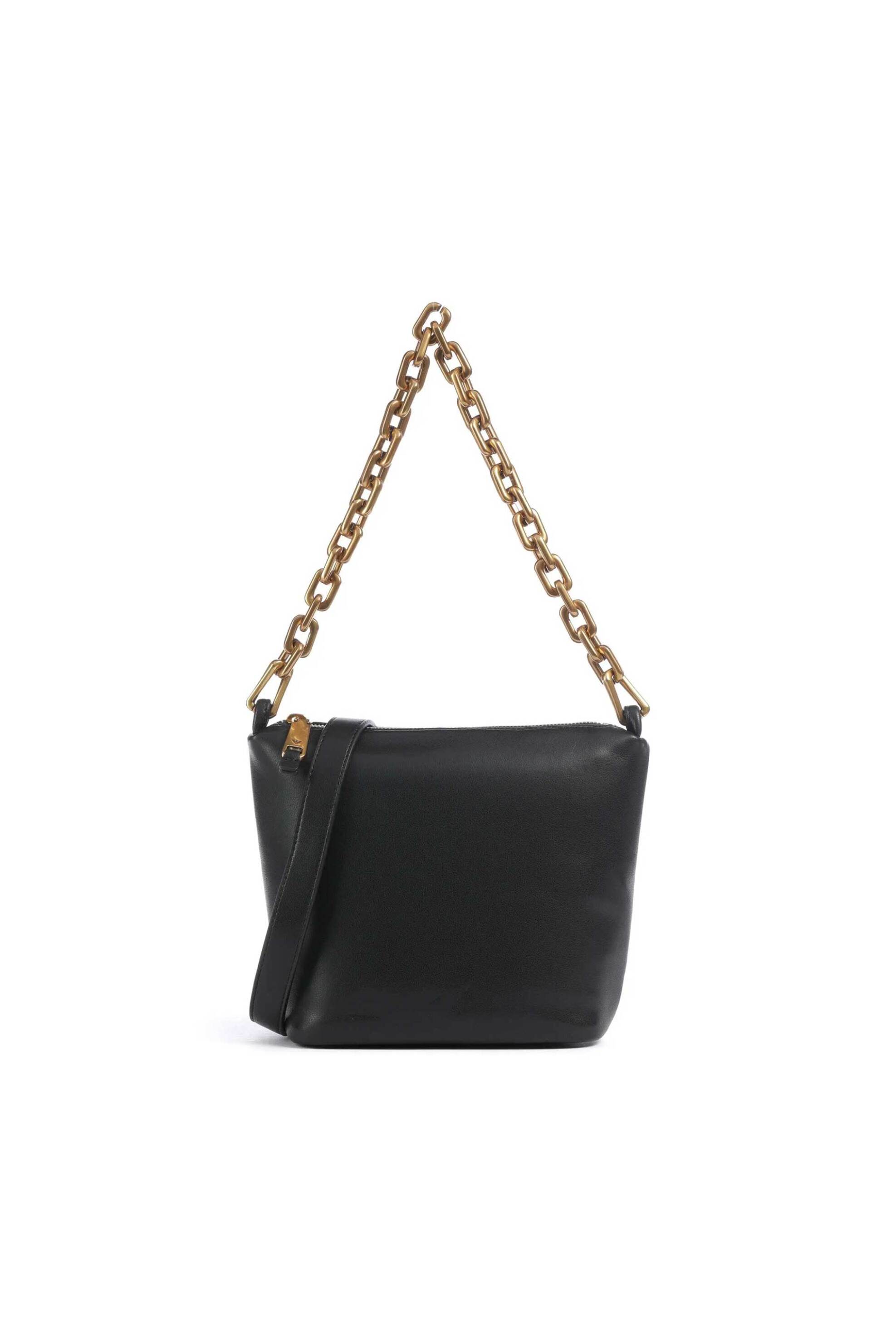 Emporio Armani γυναικεία δερμάτινη τσάντα ώμου με λογότυπο - EW003122AF19173 Μαύρο