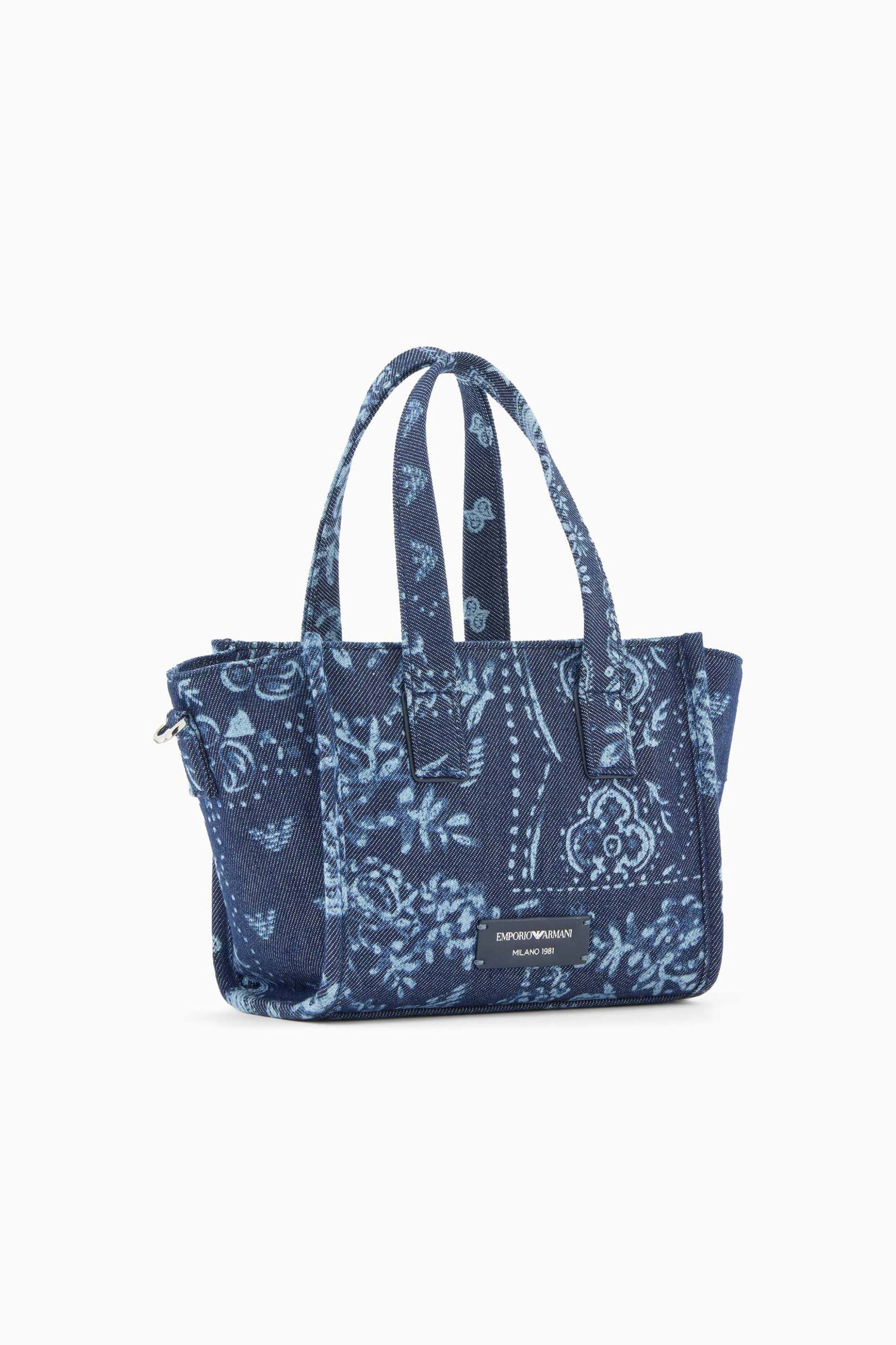 EMPORIO ARMANI Emporio Armani γυναικείο canvas mini bag με all-over print - EW000371AF25821 Μπλε Σκούρο - 2