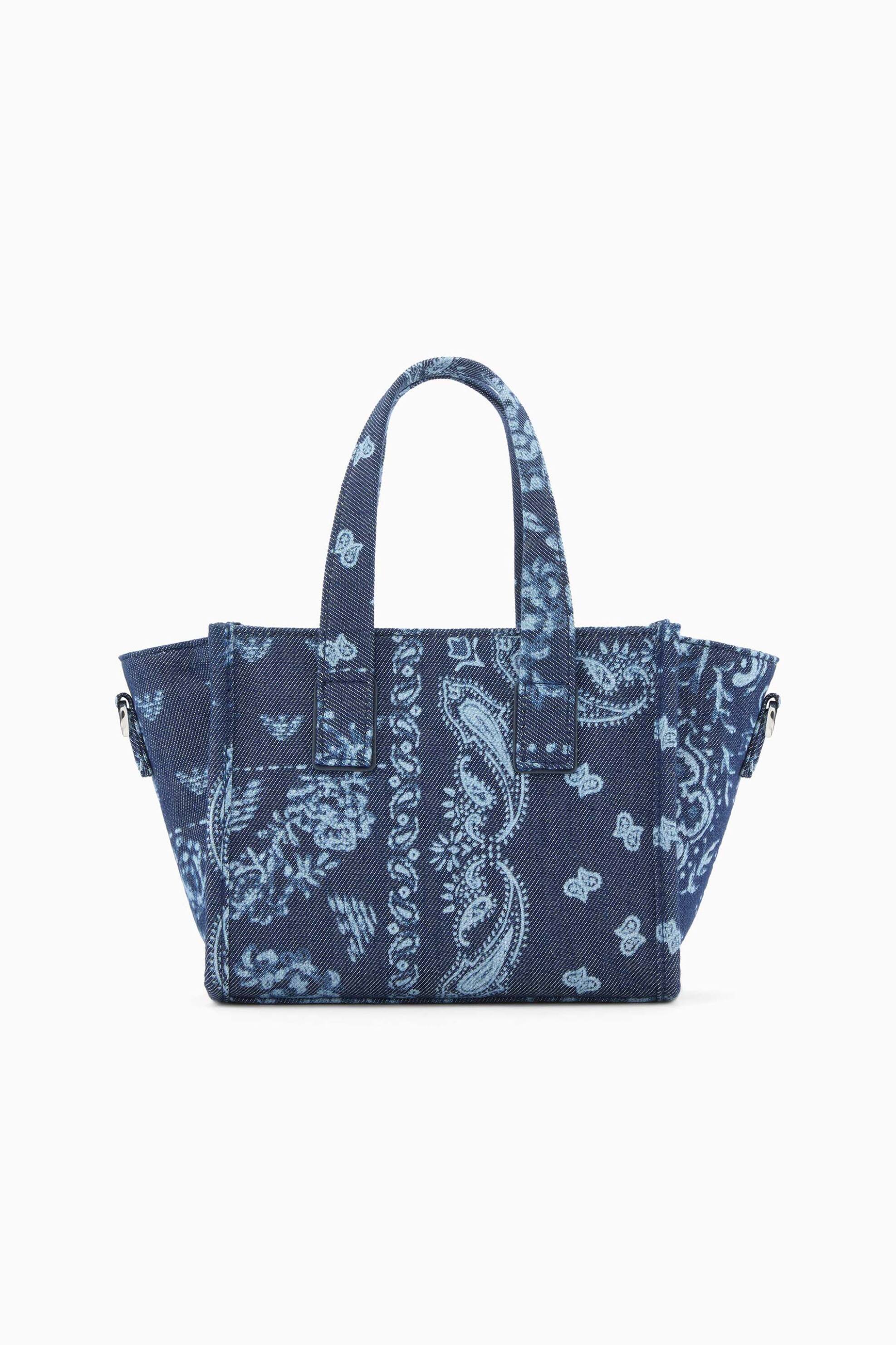 EMPORIO ARMANI Emporio Armani γυναικείο canvas mini bag με all-over print - EW000371AF25821 Μπλε Σκούρο - 3