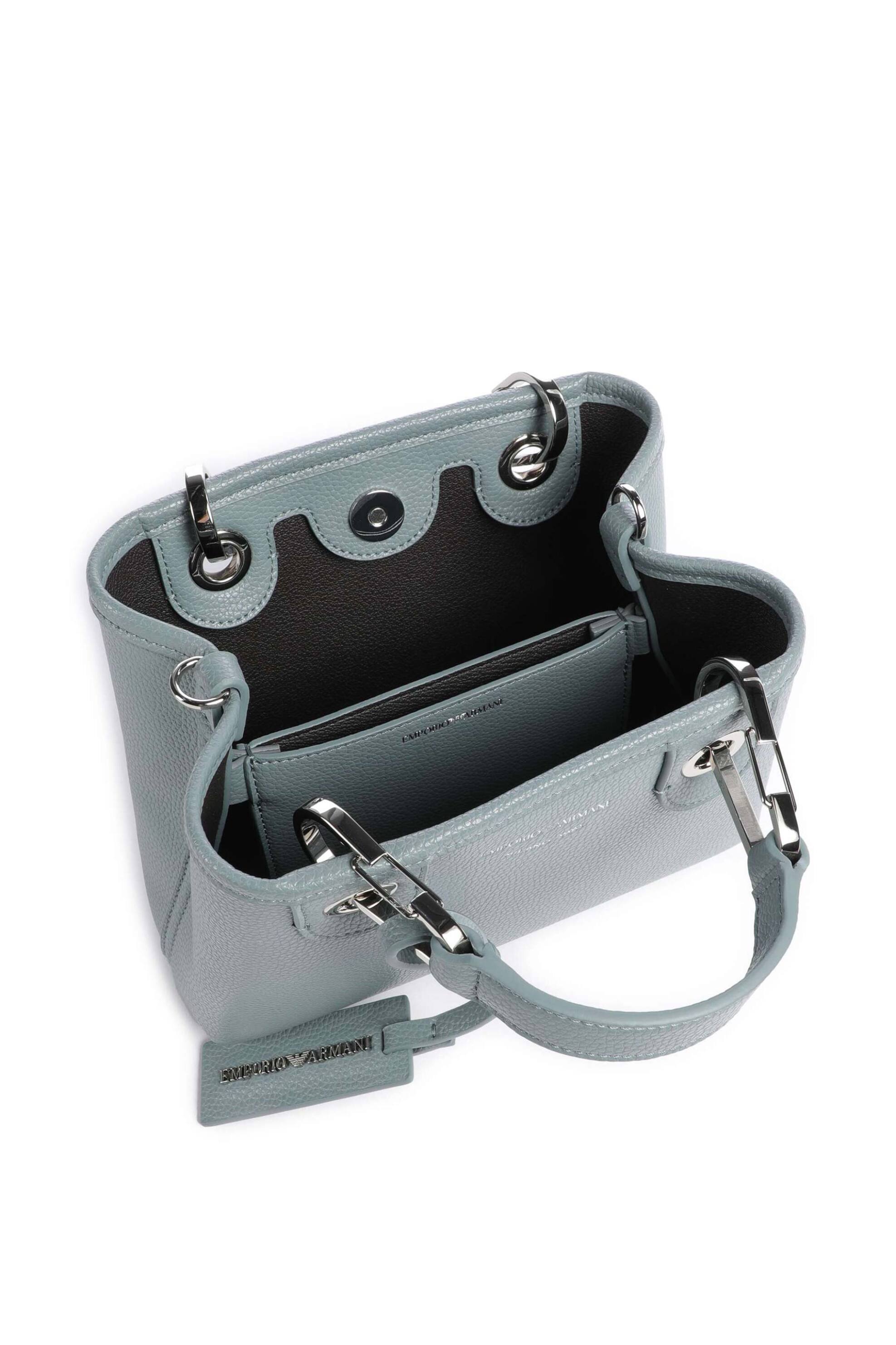 Emporio Armani Γυναικεία Τσάντα Χειρός με Λογότυπο (Xs) - Ew000382Af12036 Γκρι Γαλάζιο