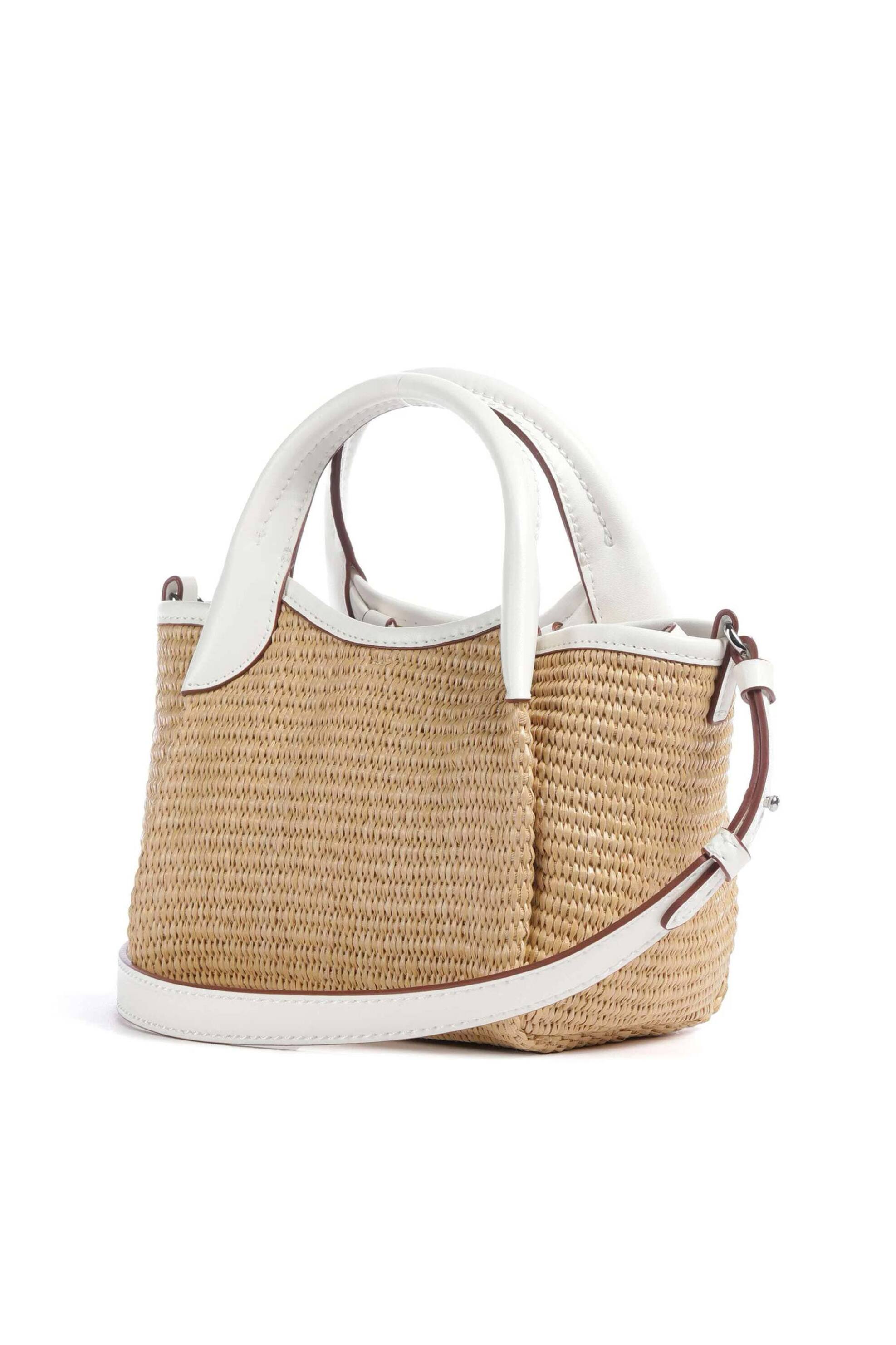 EMPORIO ARMANI Emporio Armani γυναικεία ψάθινη τσάντα crossbody με monogram (S) - EW001011AF25819 Λευκό - 3