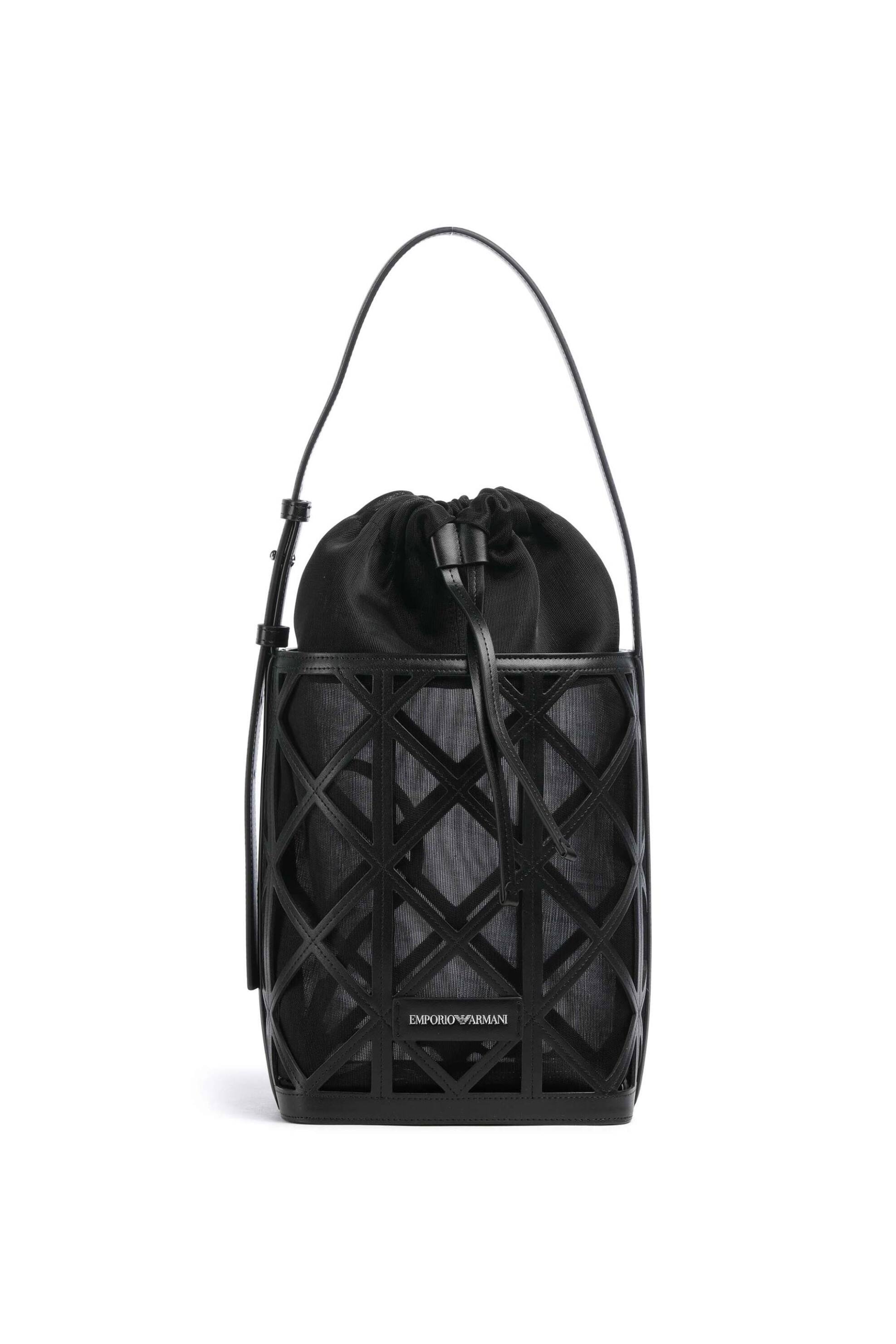 Emporio Armani γυναικεία τσάντα bucket με λογότυπο (M) - EW004819AF25756 Μαύρο