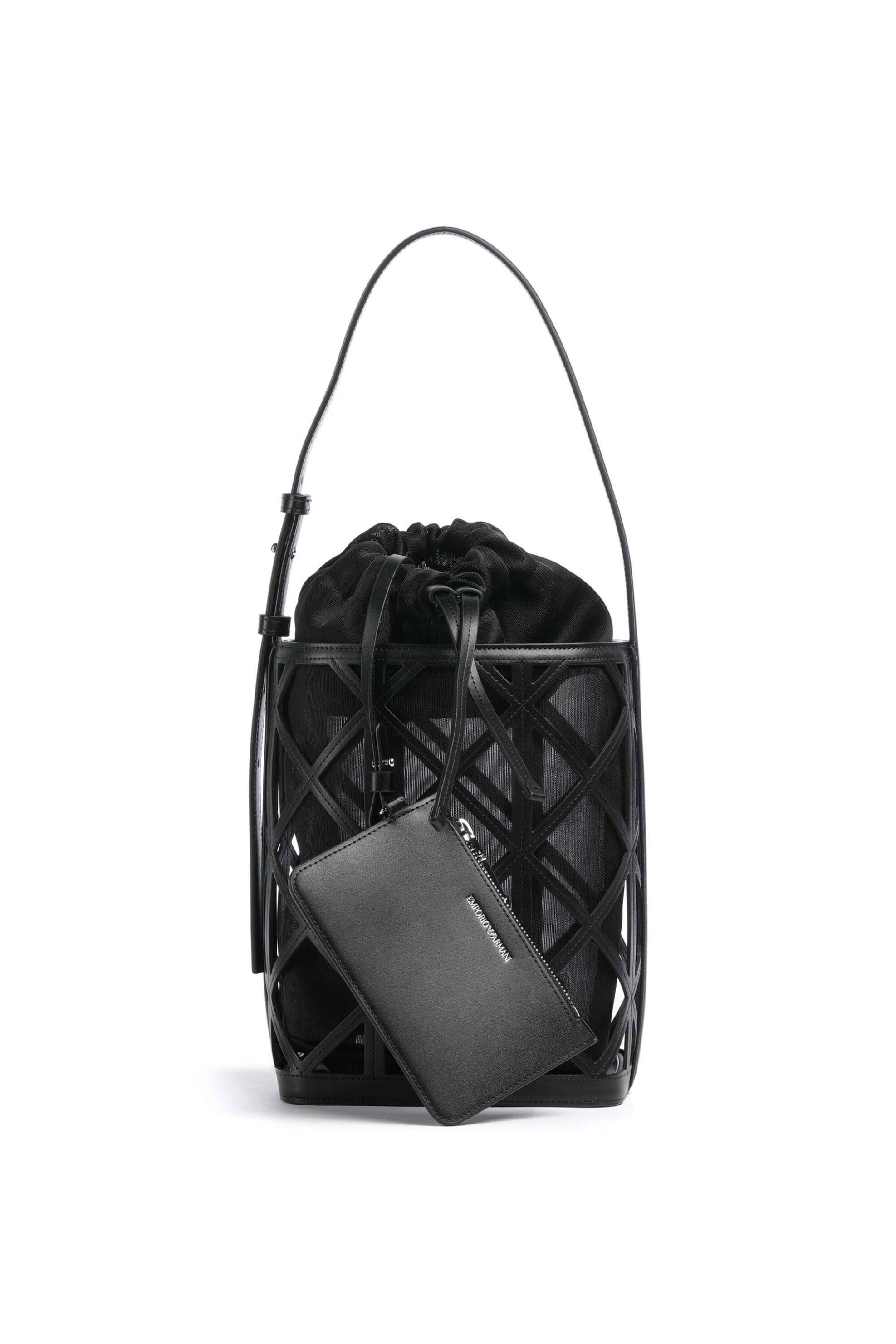 Emporio Armani γυναικεία τσάντα bucket με λογότυπο (M) - EW004819AF25756 Μαύρο
