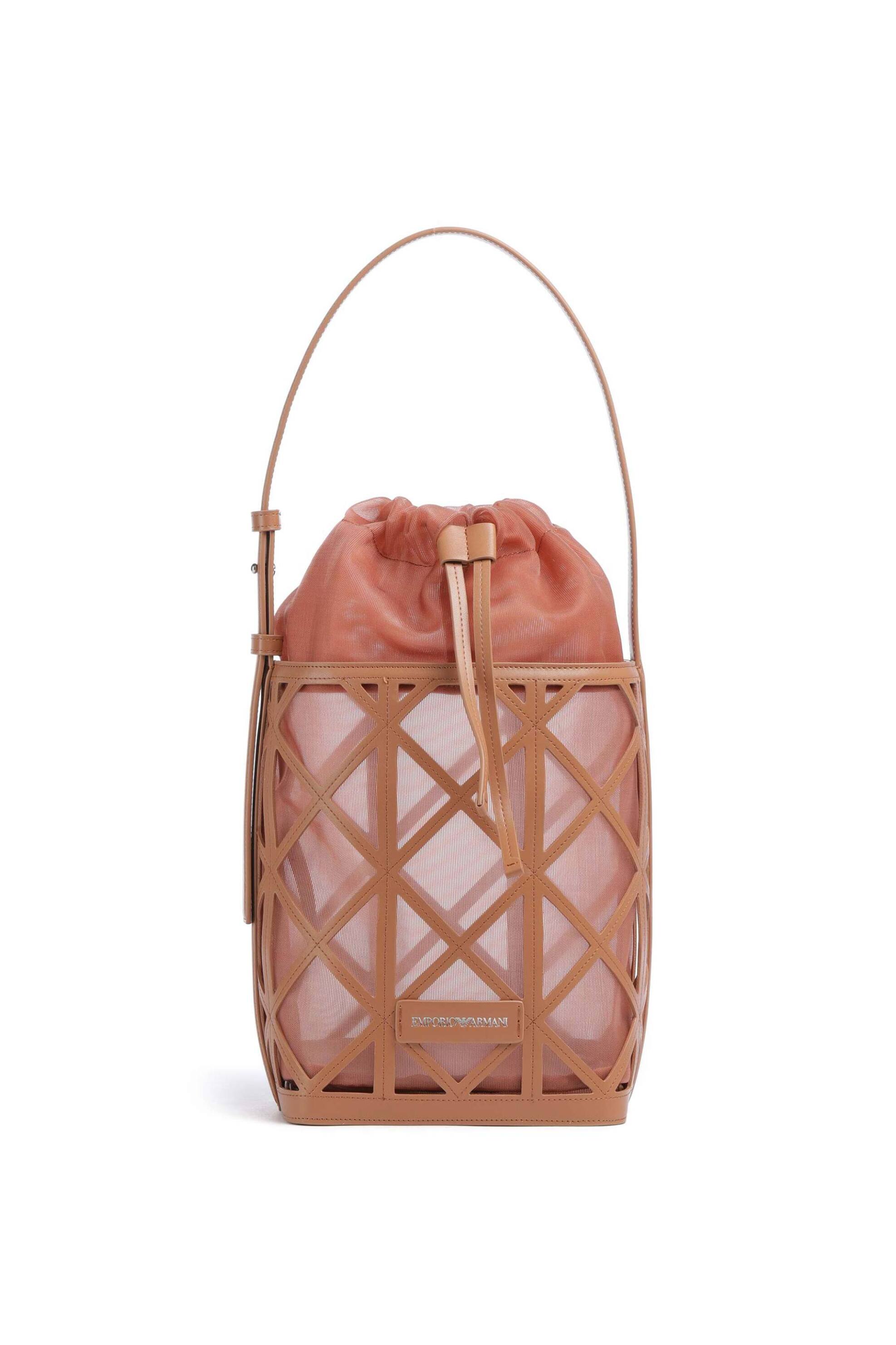 Emporio Armani γυναικεία τσάντα bucket με λογότυπο (M) - EW004819AF25756 Καμηλό