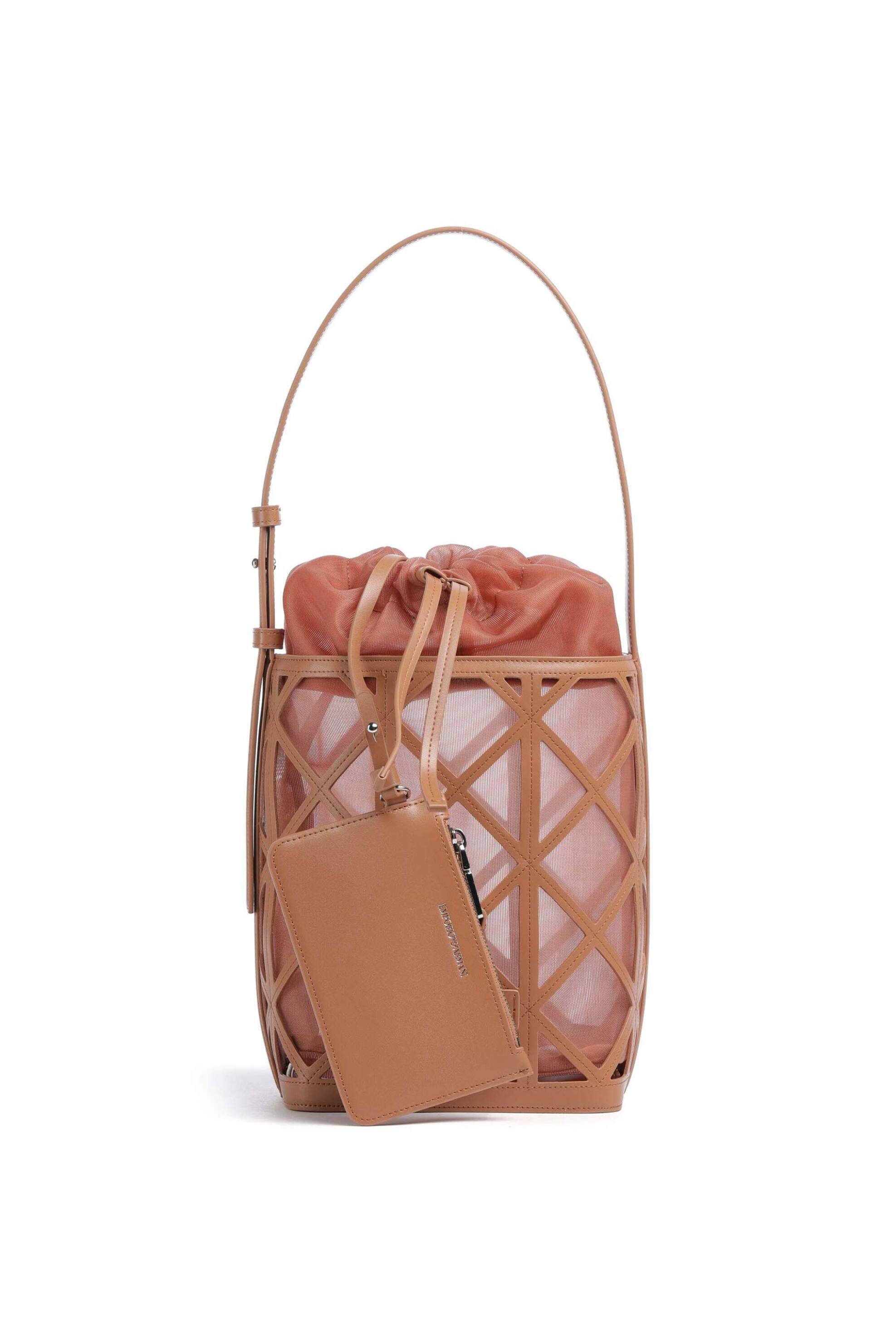 Emporio Armani γυναικεία τσάντα bucket με λογότυπο (M) - EW004819AF25756 Καμηλό