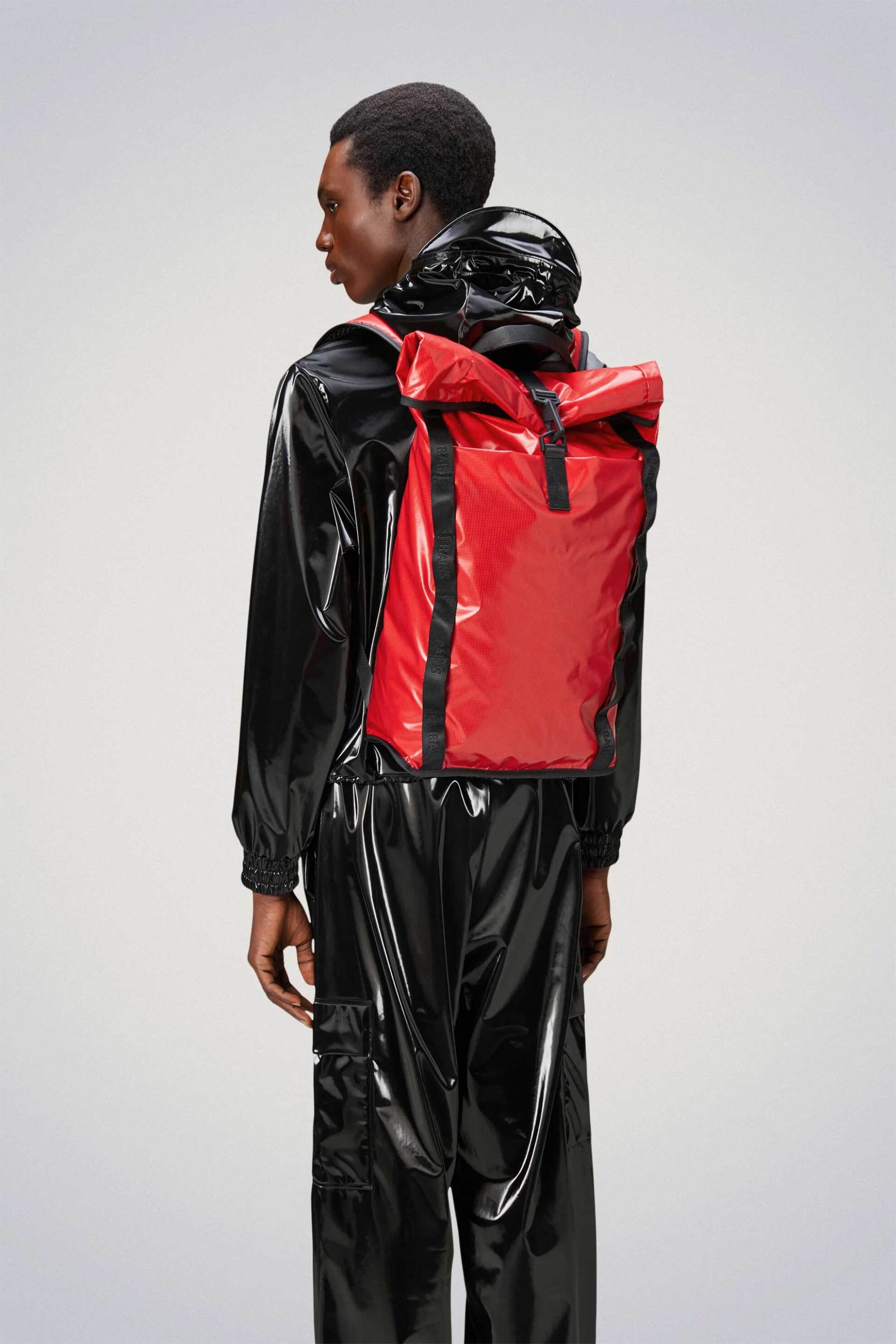 Rains unisex αδιάβροχο backpack "Sibu Rolltop Rucksack" - RNSSS2414770 Κόκκινο φωτογραφία