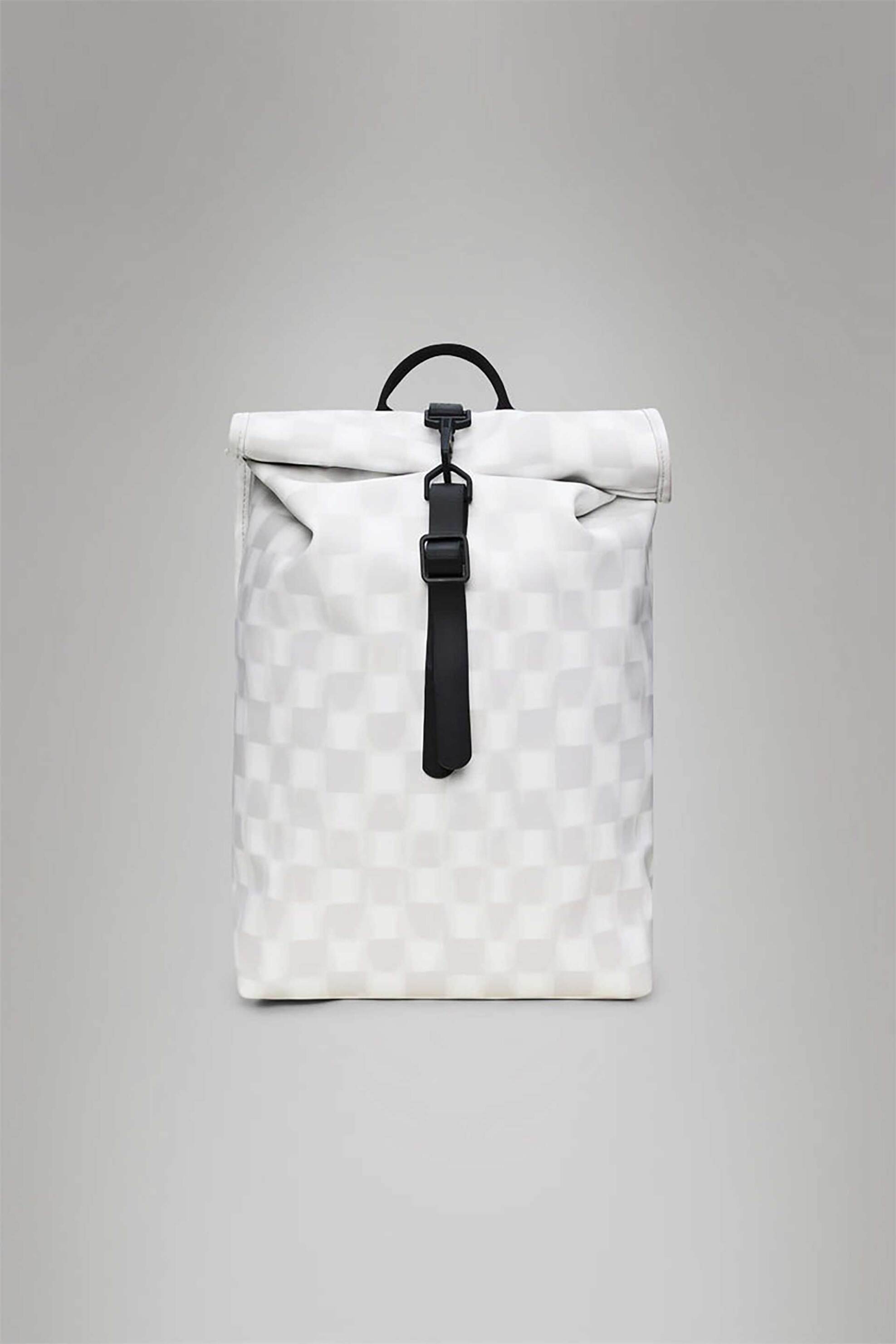 RAINS Rains unisex αδιάβροχο backpack "Rolltop Rucksack Mini" - RNSS2513330 Λευκό
