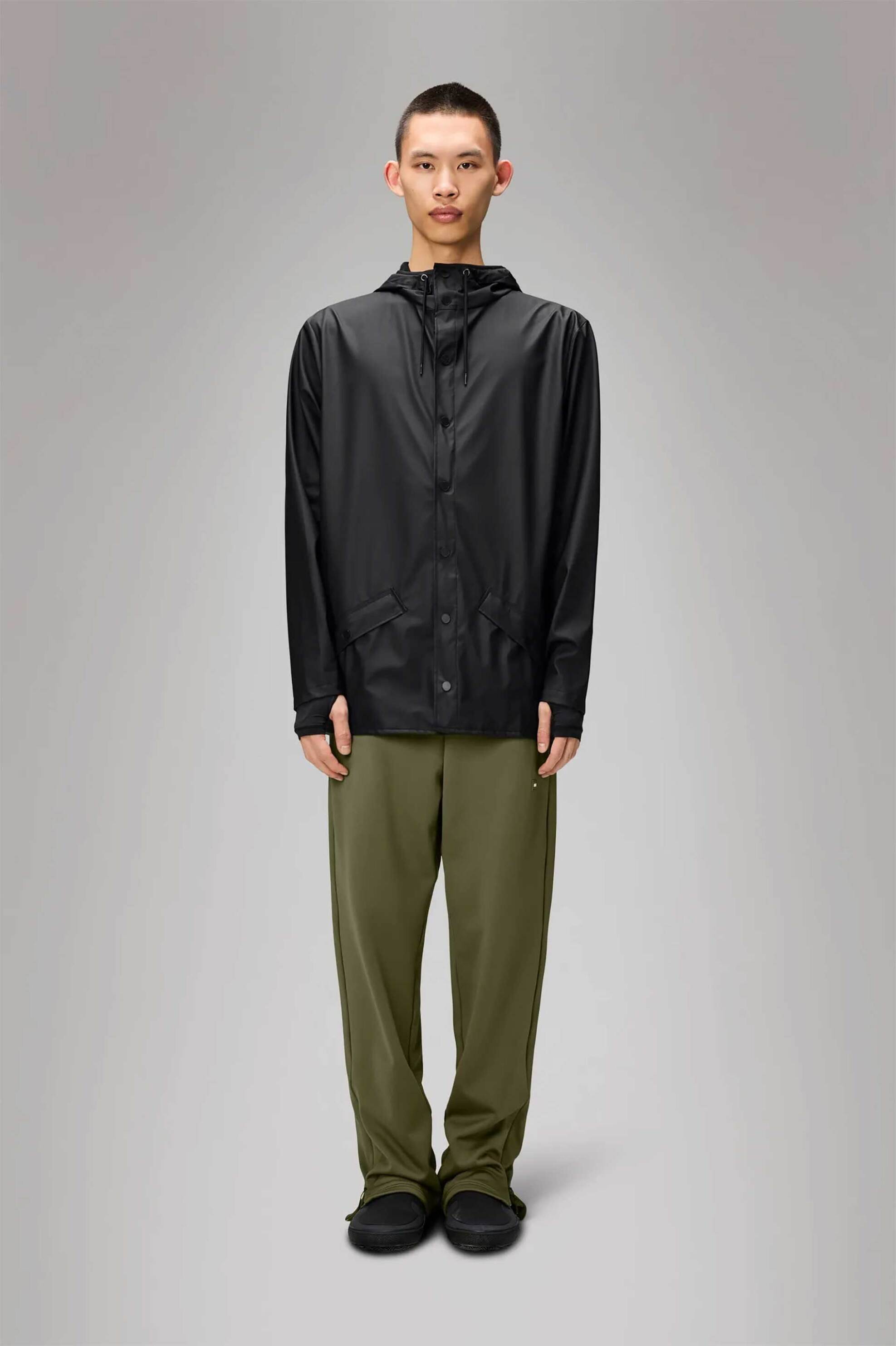 Rains unisex αδιάβροχο jacket με κουκούλα - R141/12010 Μαύρο φωτογραφία