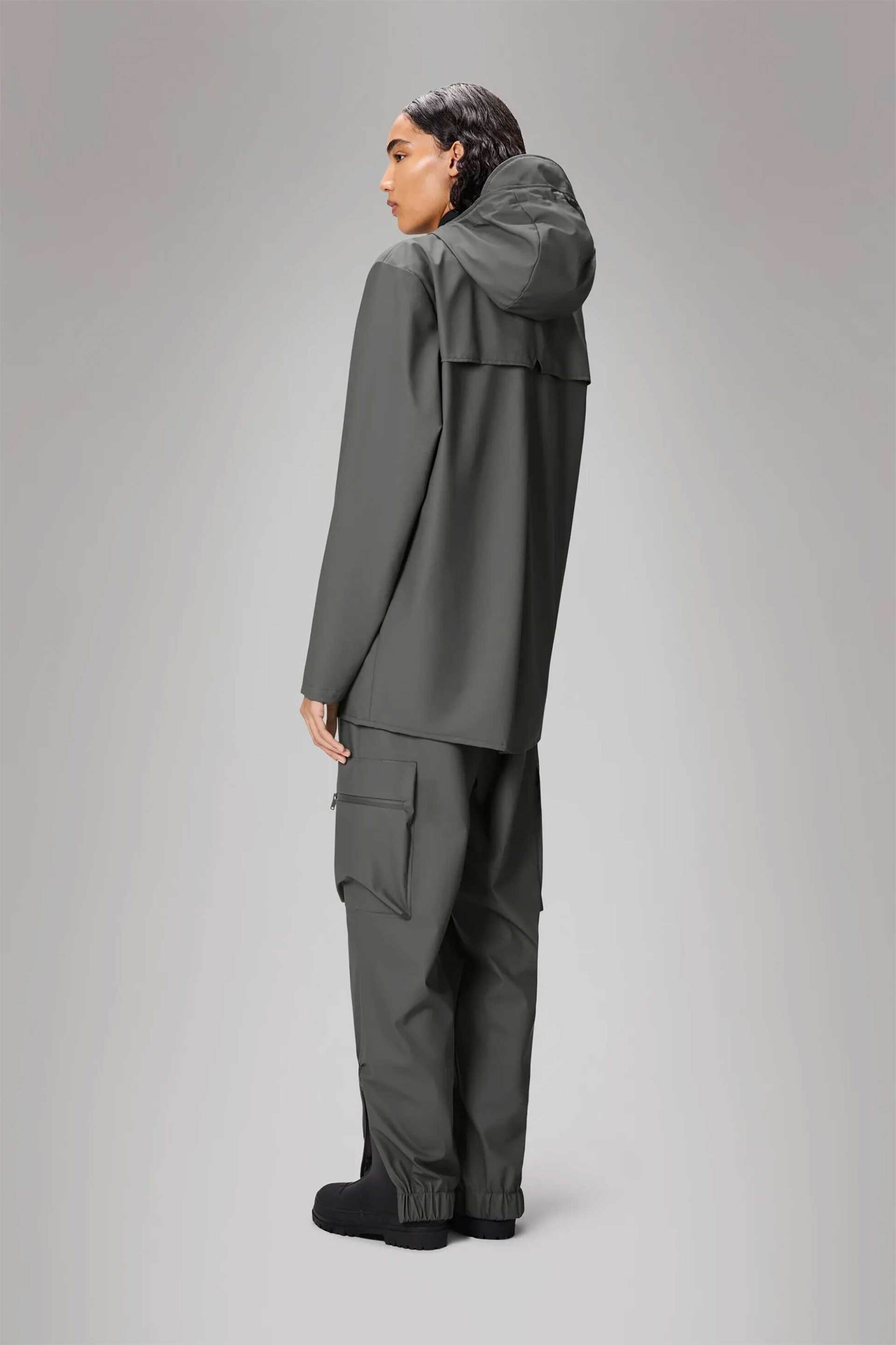 Rains unisex αδιάβροχο jacket με κουκούλα - R141/12010 Γκρι φωτογραφία