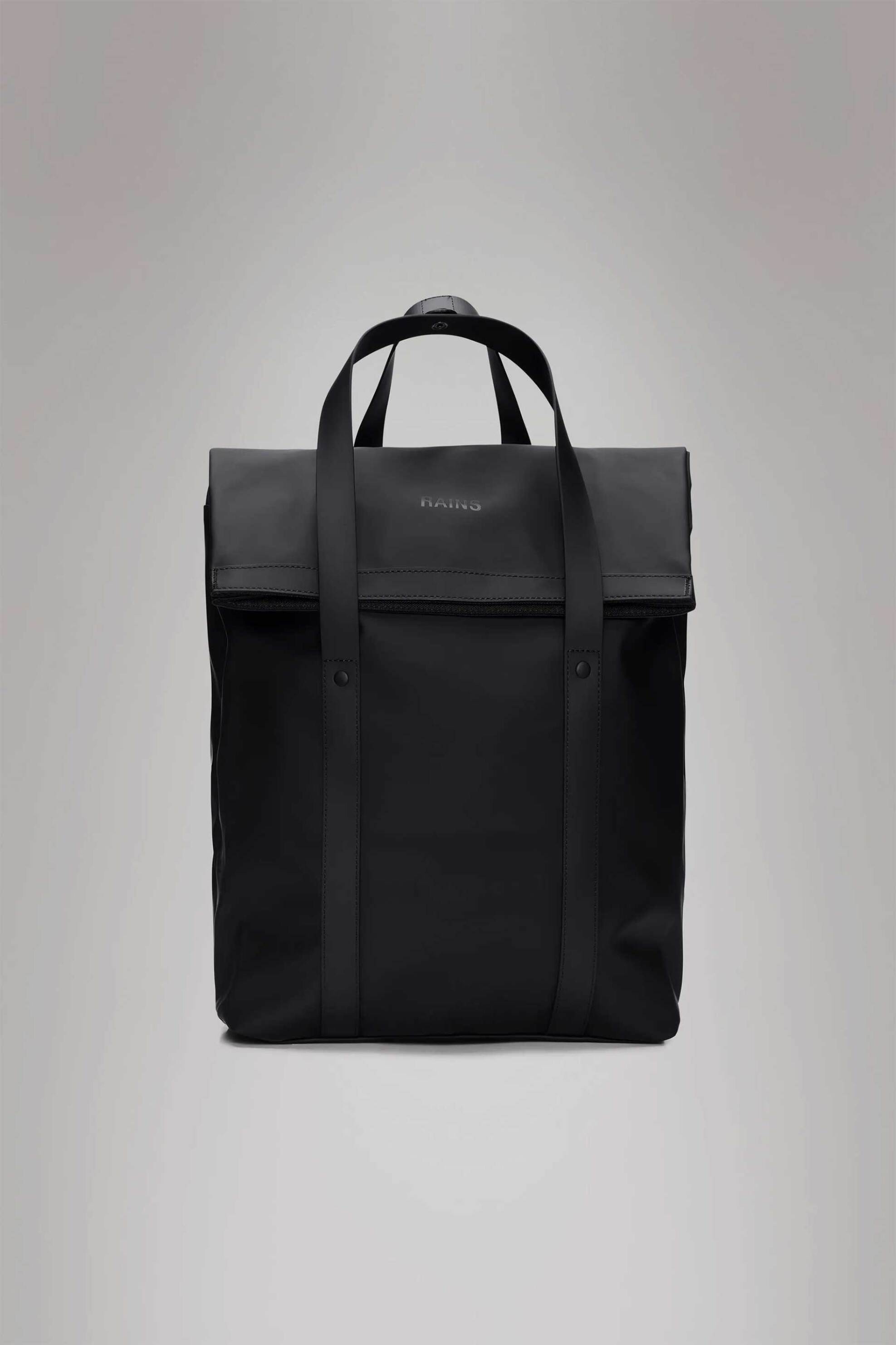 Rains unisex αδιάβροχο backpack τσάντα tote με logo print - R141/12940 Μαύρο