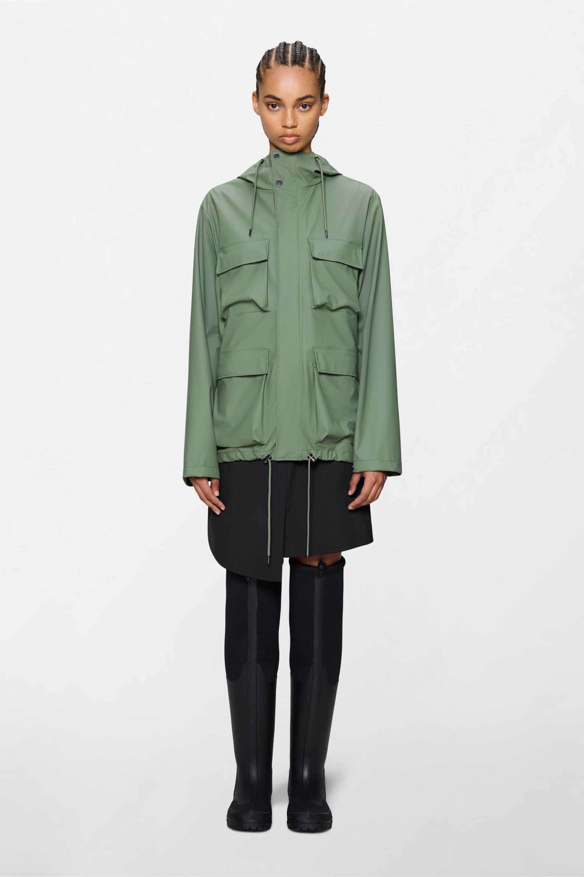 Rains unisex αδιάβροχο jacket με κουκούλα "Pocket Jacket" - R142/12210 Πράσινο φωτογραφία