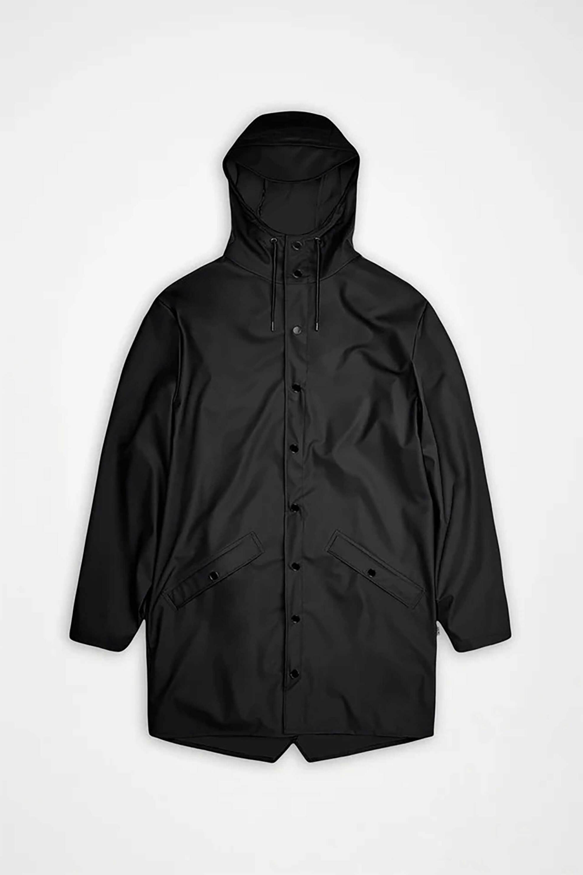 Rains unisex αδιάβροχο μακρύ jacket με κουκούλα - R143/A12020 Μαύρο