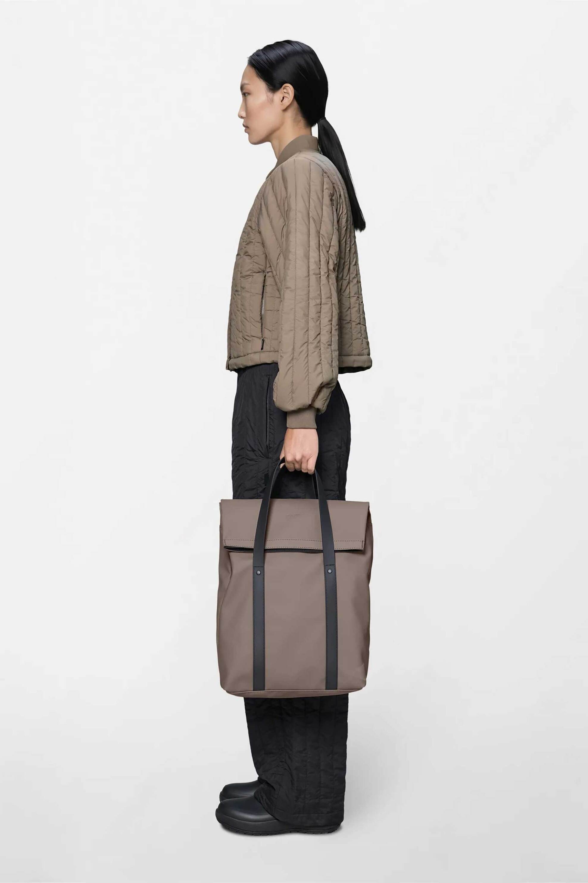 Rains Unisex Αδιάβροχο Tote Backpack με Logo Print 2 Way - R143 A12940 Taupe