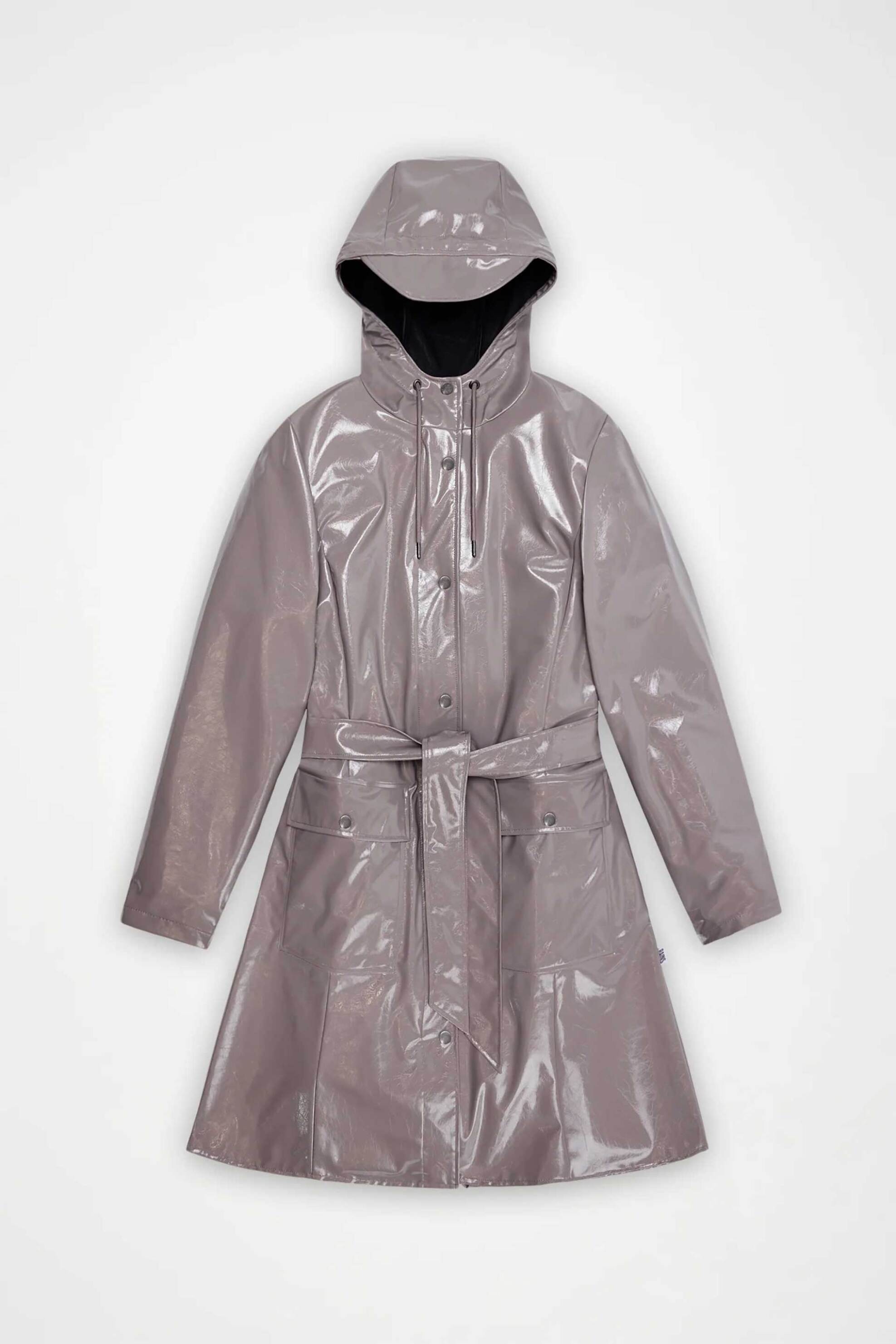 Rains Γυναικείο Αδιάβροχο Μακρύ Jacket με Κουκούλα Curve Long - R143 B18130 Γκρι