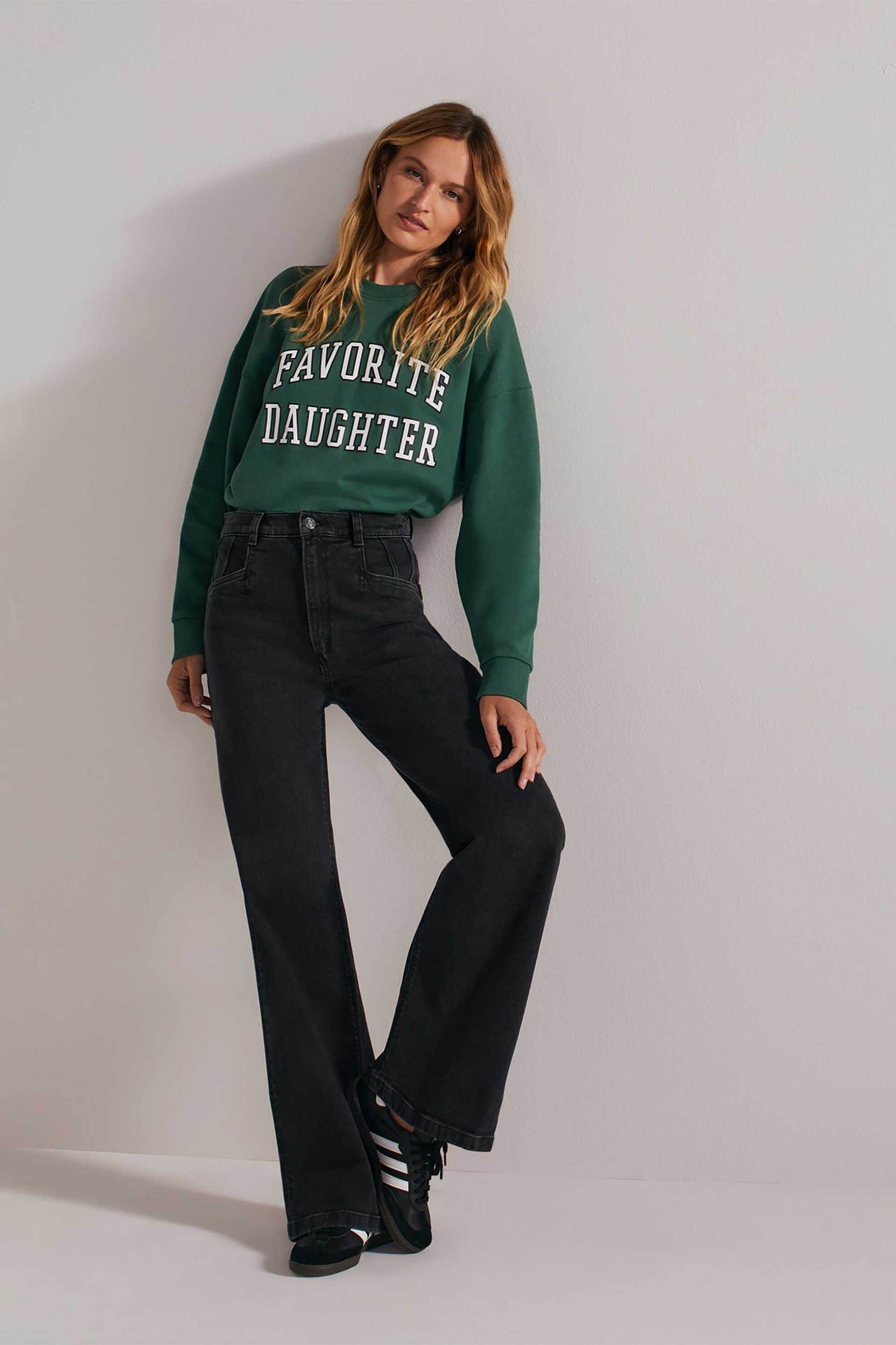 Favorite Daughter γυναικείο τζιν παντελόνι "The Jordie Super High Rise Wide Leg" - FCUBBL5548-BL Μαύρο φωτογραφία
