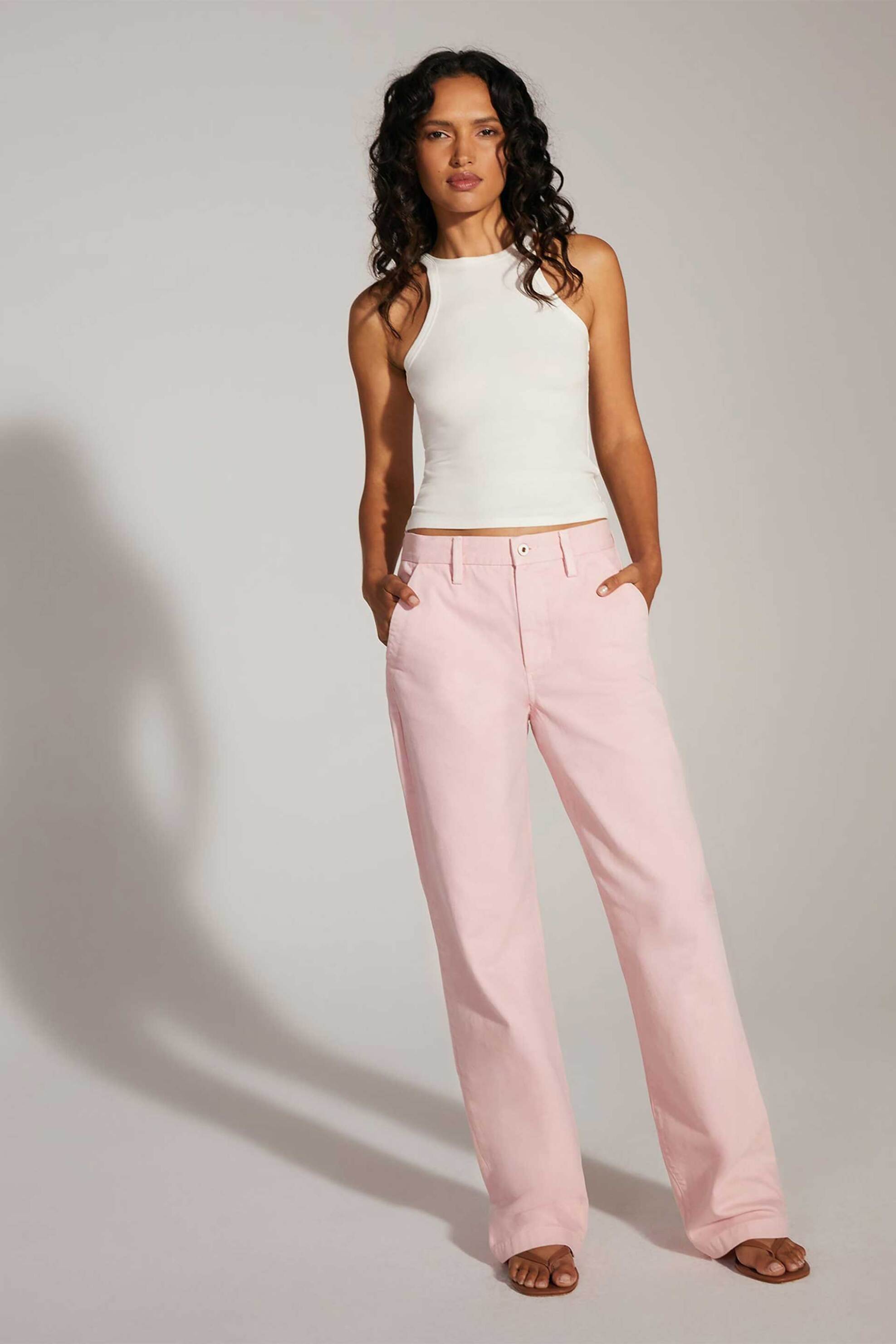 FAVORITE DAUGHTER Favorite Daughter γυναικείο denim παντελόνι "The Taylor" - FG0ABS9518-BS Ροζ