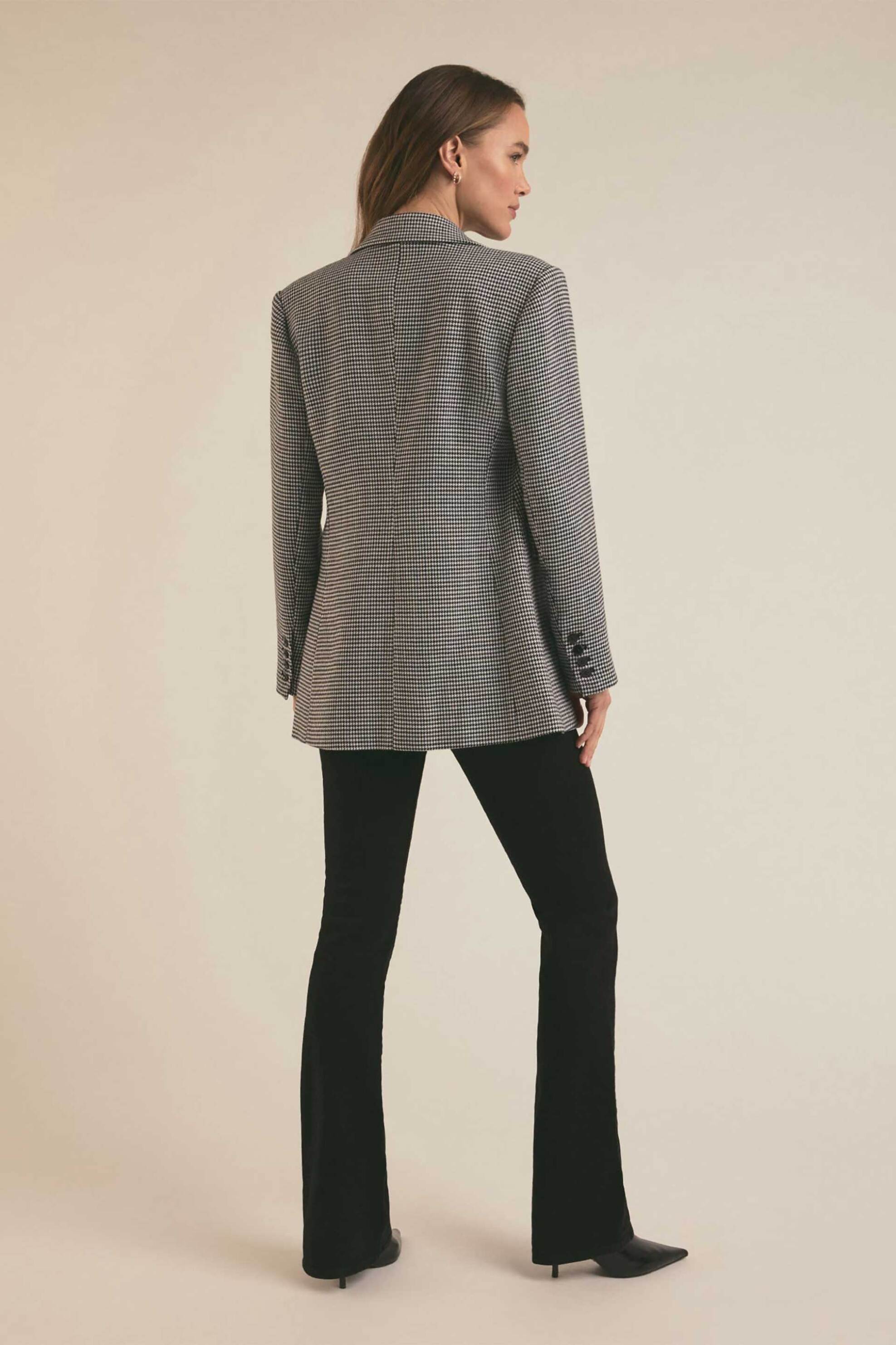 Favorite Daughter γυναικείο σακάκι pie de poule "The Phoebe " - 45FJBACK6512-MBW Ασπρόμαυρο φωτογραφία