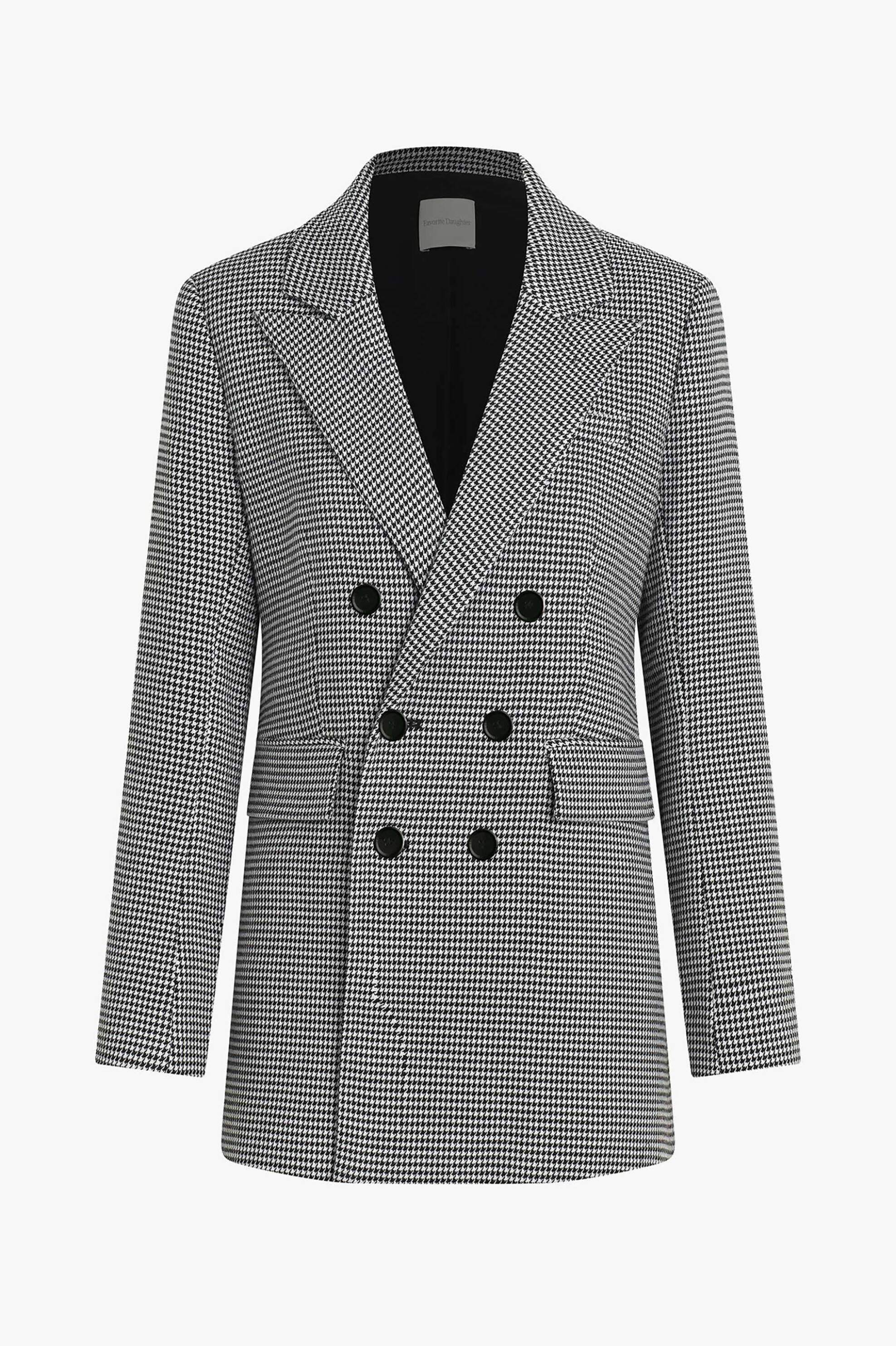 Favorite Daughter γυναικείο σακάκι pie de poule "The Phoebe " - 45FJBACK6512-MBW Ασπρόμαυρο φωτογραφία