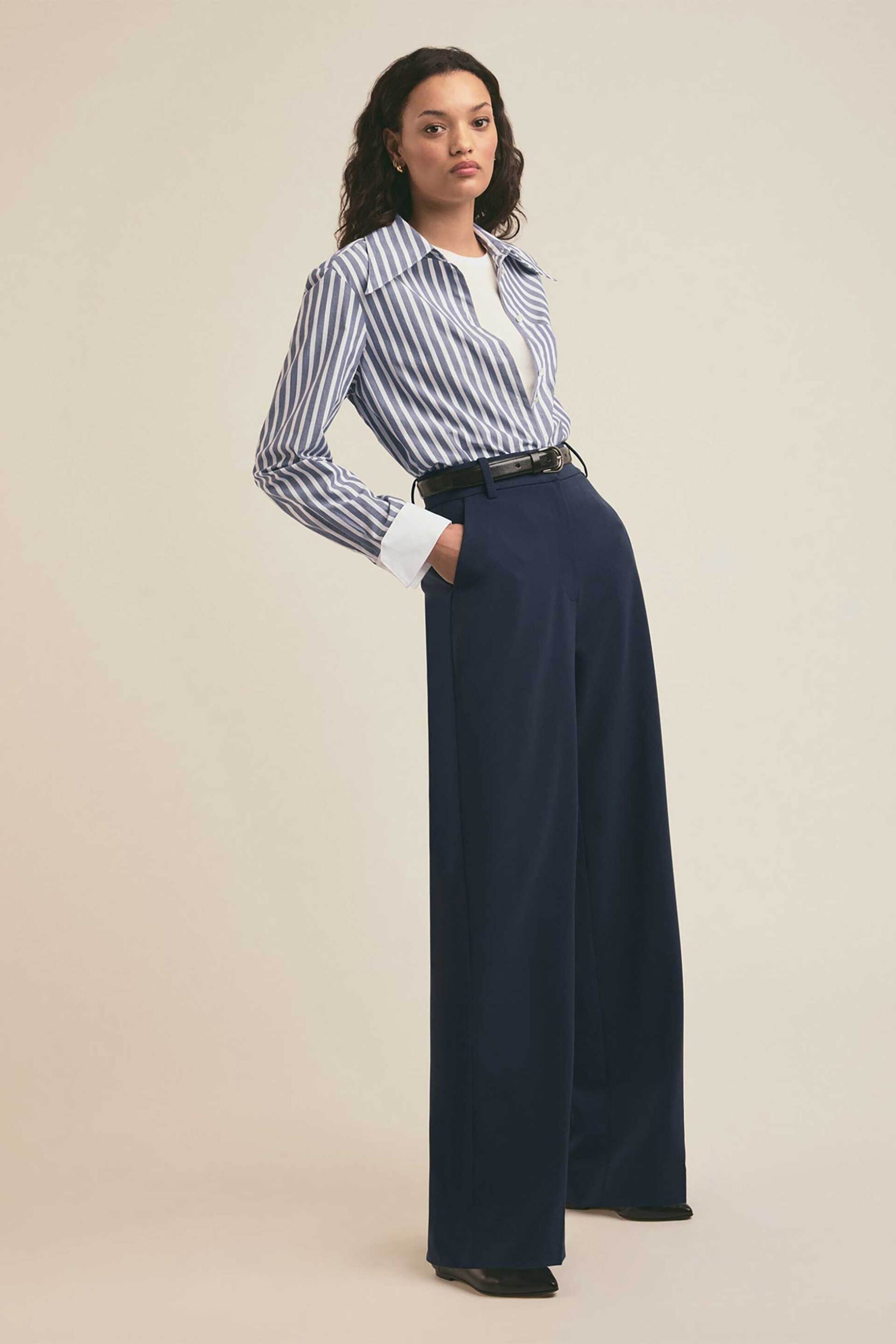 Favorite Daughter γυναικείο παντελόνι μονόχρωμο "The Fiona" - 45FEWONP8562-NVY Σκούρο Μπλε φωτογραφία