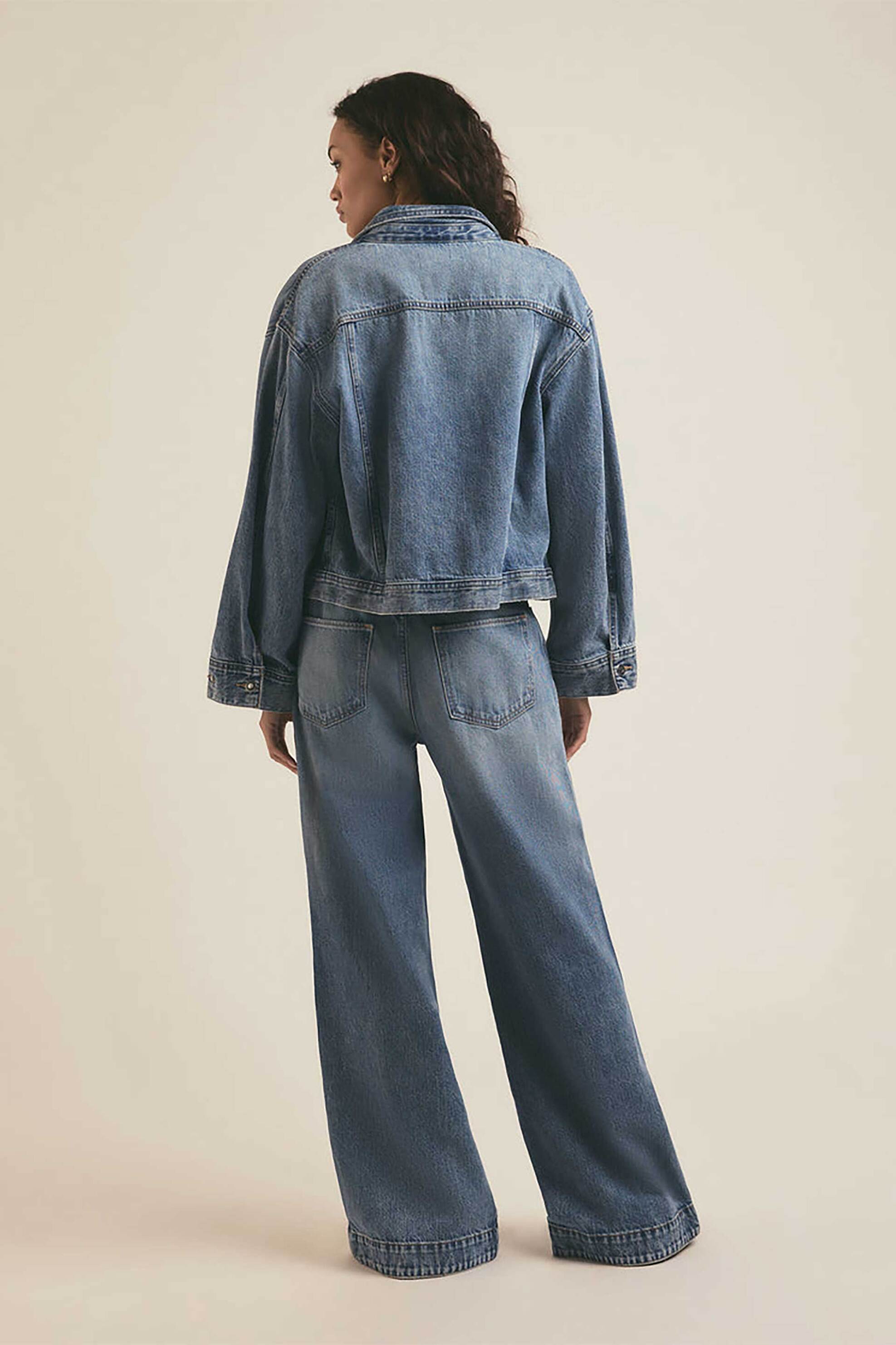 Favorite Daughter γυναικείο τζιν παντελόνι με λεπτομέρεια στο τελείωμα "The Oliver Ultimate Baggy Wide Leg" - 45FTM5AN9555-AN Denim Blue Ανοιχτό φωτογραφία