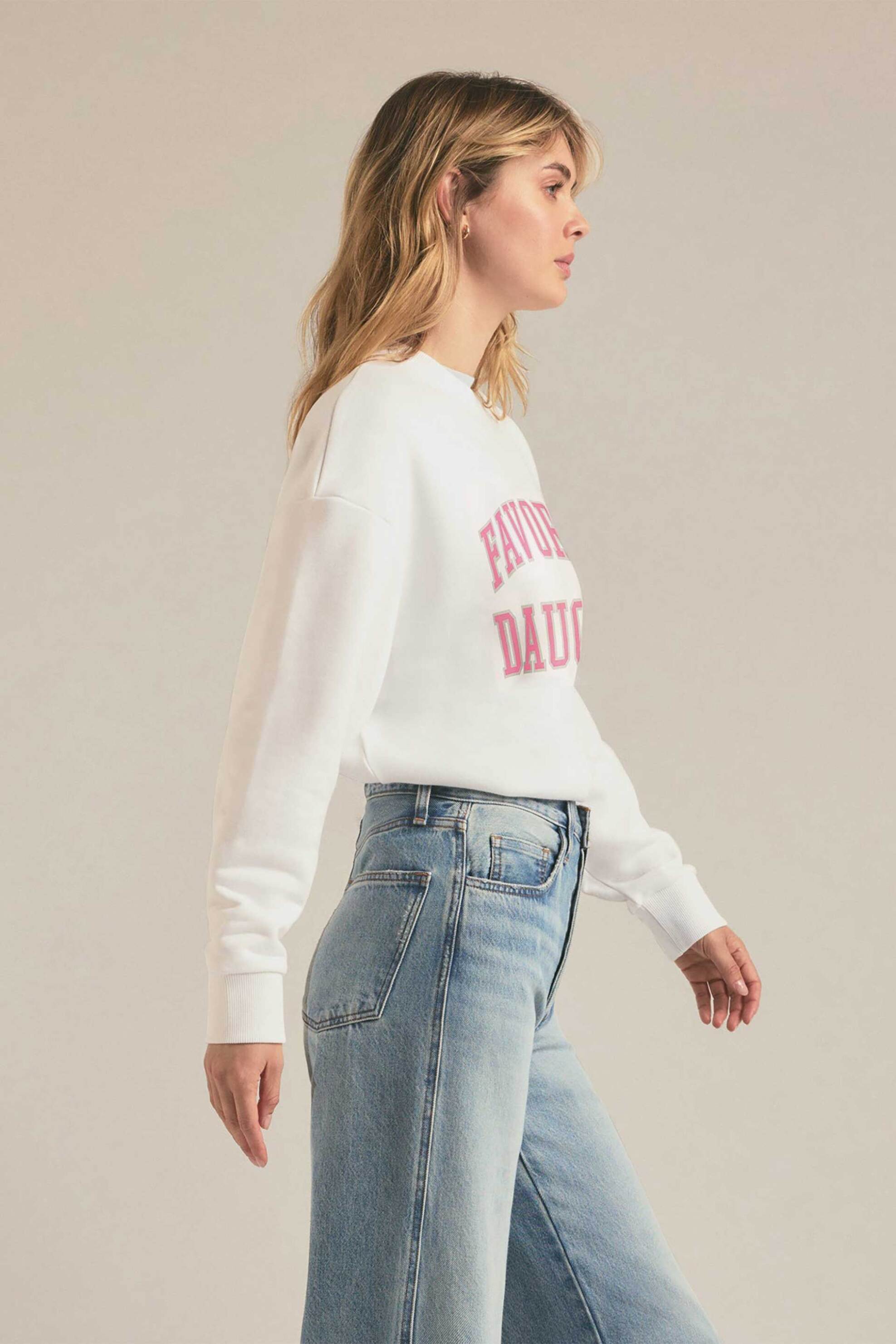 Favorite Daughter γυναικείο φούτερ με λογότυπο "Collegiate" - 45FHU3CS6042-WTP Λευκό φωτογραφία
