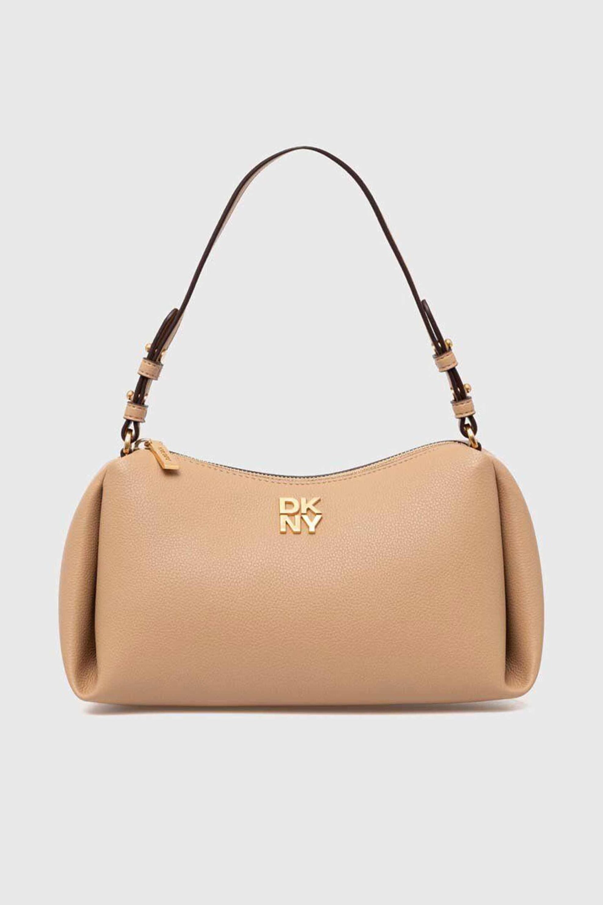 DKNY DKNY γυναικεία τσάντα ώμου με ανάγλυφο μεταλλικό logo "Remy" - R423AE54 Καμηλό