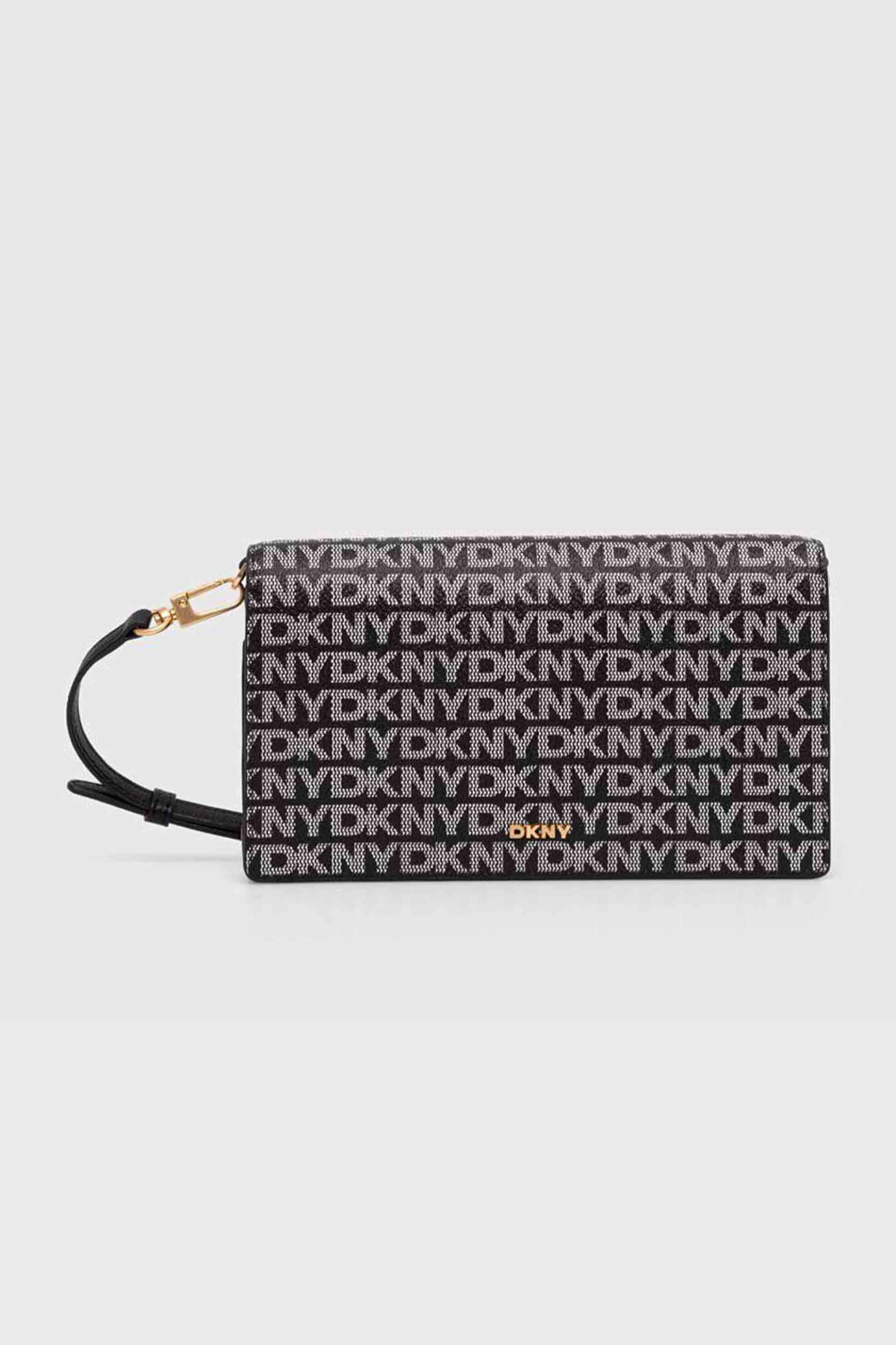DKNY DKNY γυναικείο τσαντάκι clutch με all-over logo "Farah" - R4255E37 Μαύρο