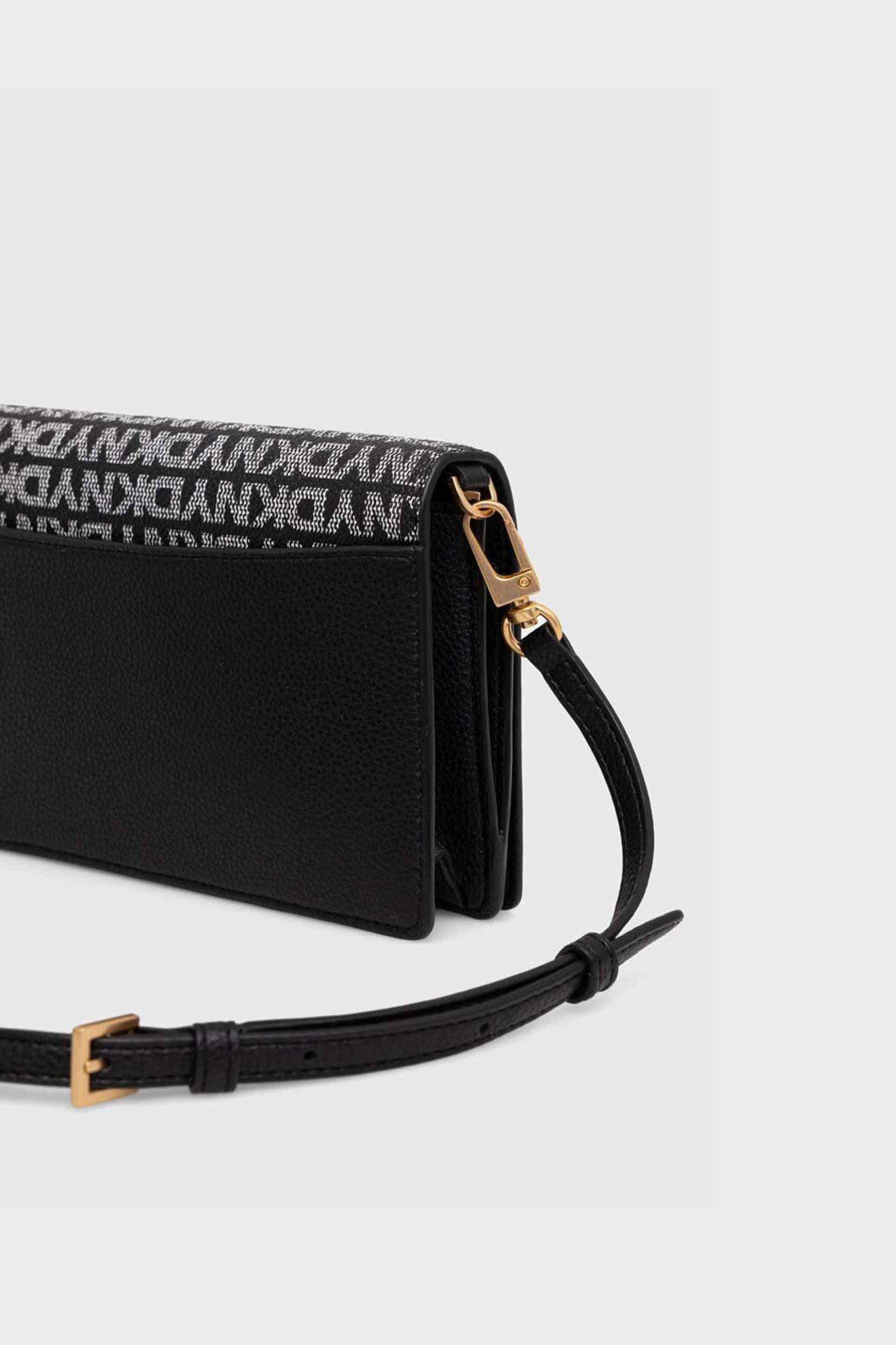 DKNY γυναικείο τσαντάκι clutch με all-over logo "Farah" - R4255E37 Μαύρο φωτογραφία