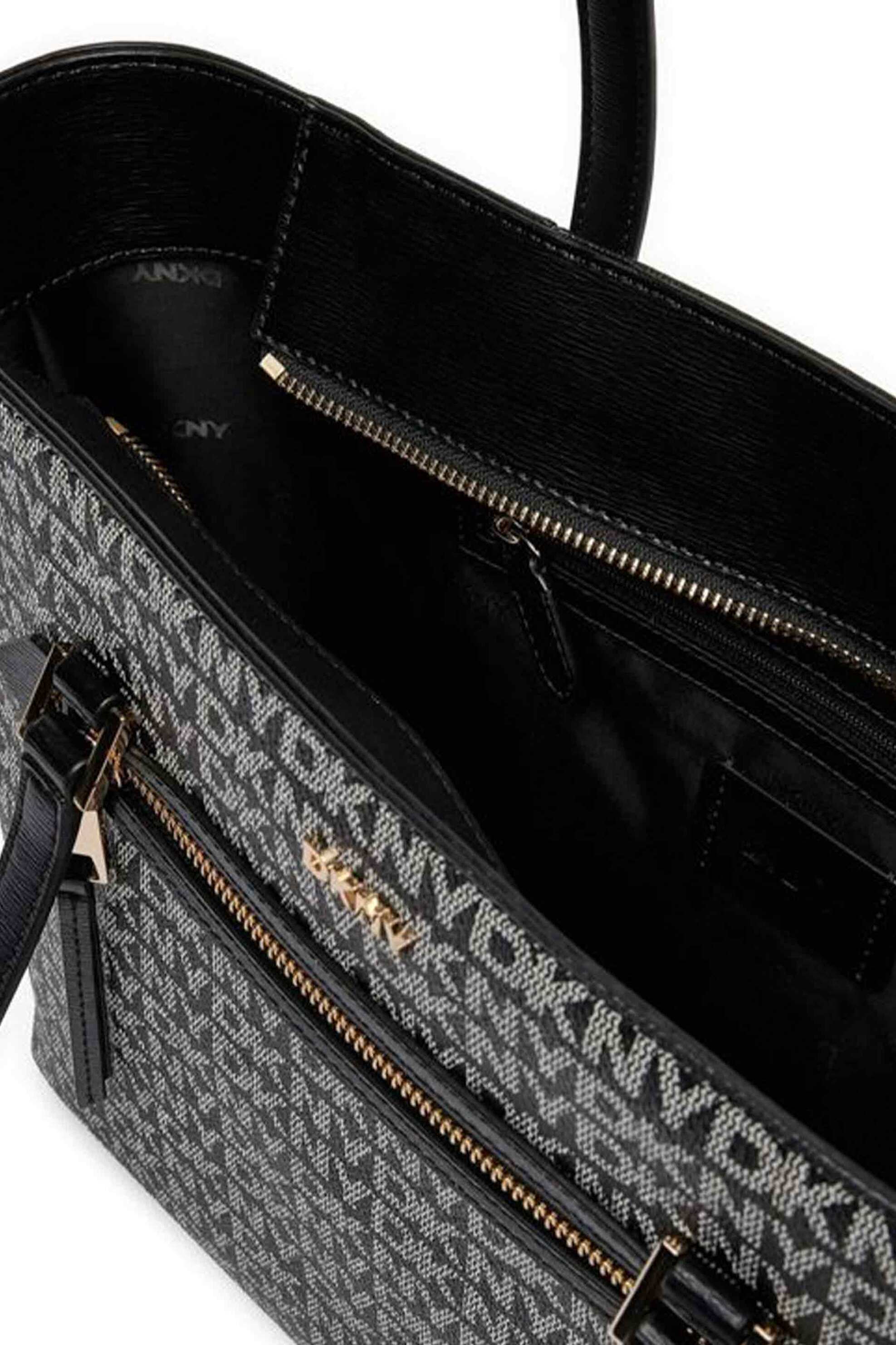 Dkny Γυναικεία Τσάντα Ώμου με All-Over Logo Bryant - R42Aye20 Μαύρο