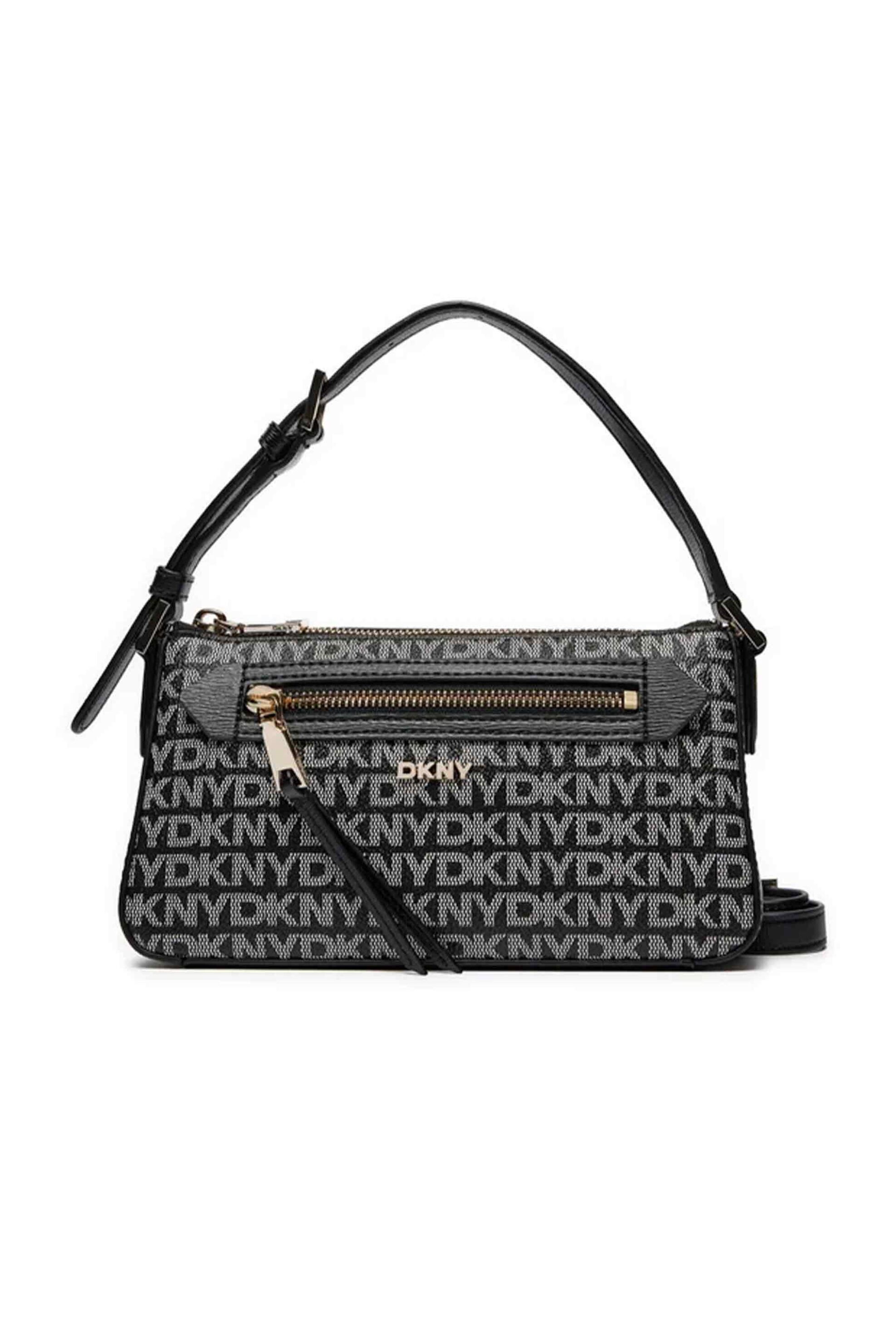 DKNY DKNY γυναικεία τσάντα crossbody με all-over logo "Bryant" - R42HYE18 Μαύρο