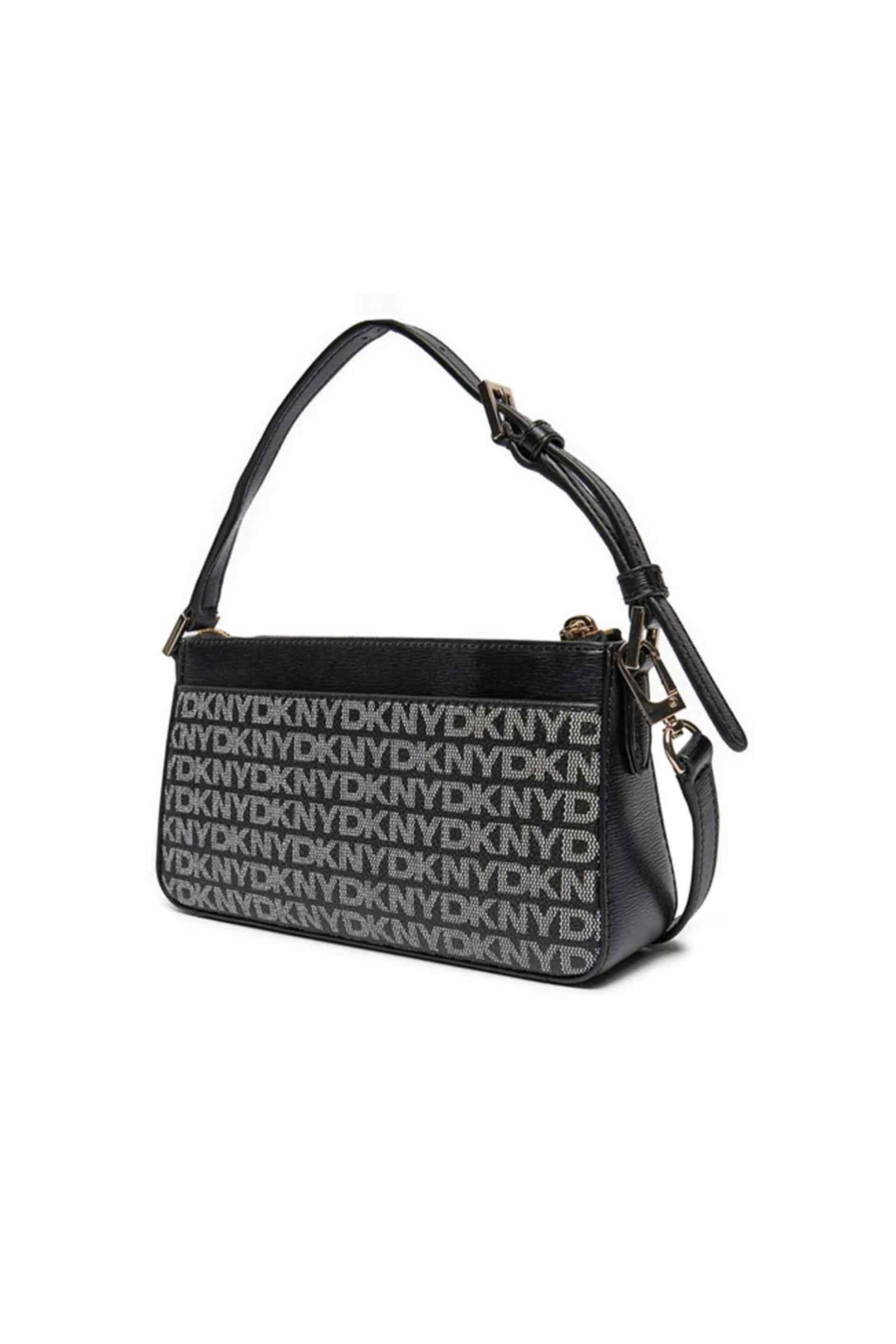 DKNY γυναικεία τσάντα crossbody με all-over logo "Bryant" - R42HYE18 Μαύρο φωτογραφία