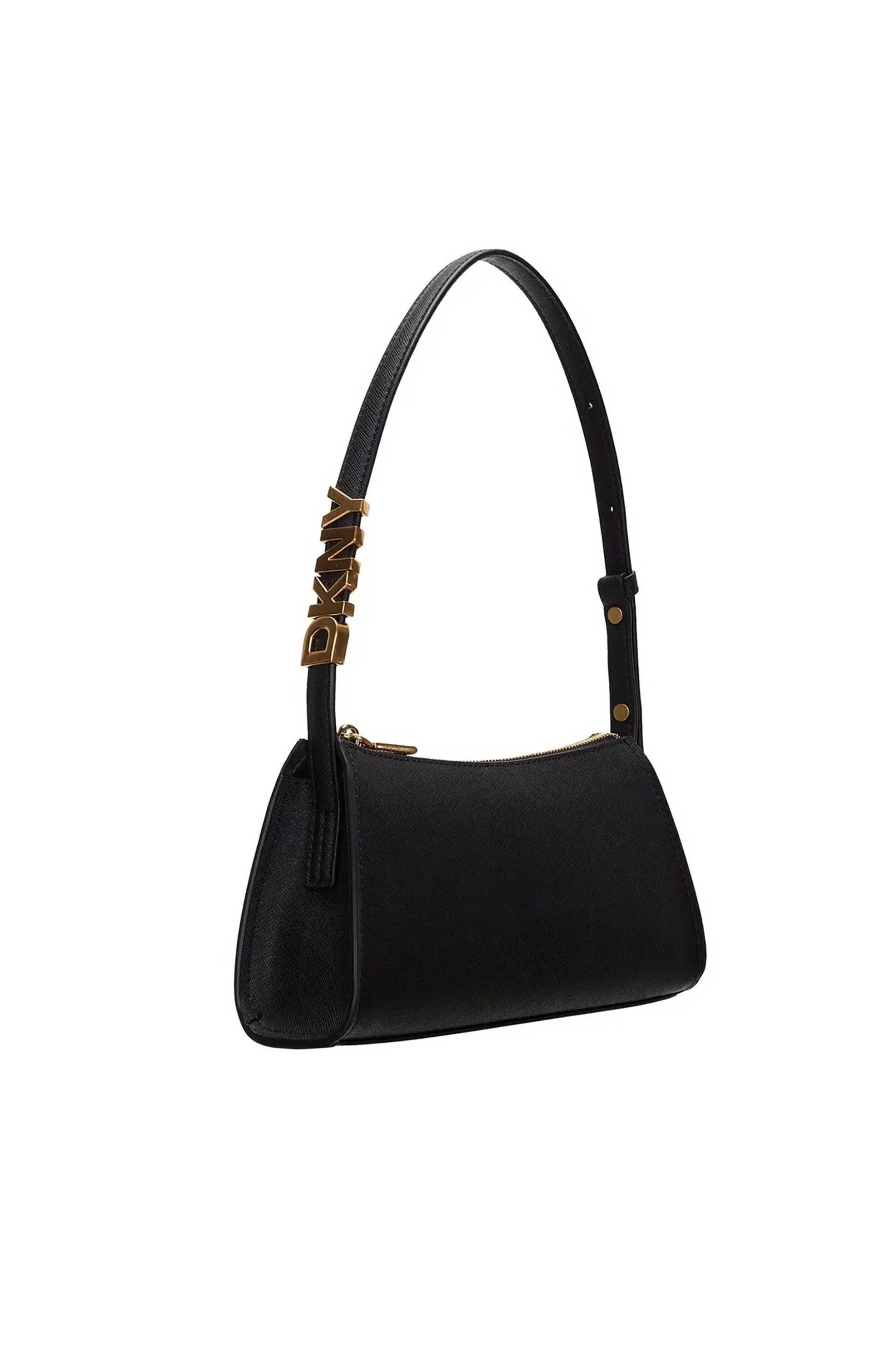 DKNY γυναικεία δερμάτινη τσάντα ώμου "Avril" - R433YG57 Μαύρο φωτογραφία