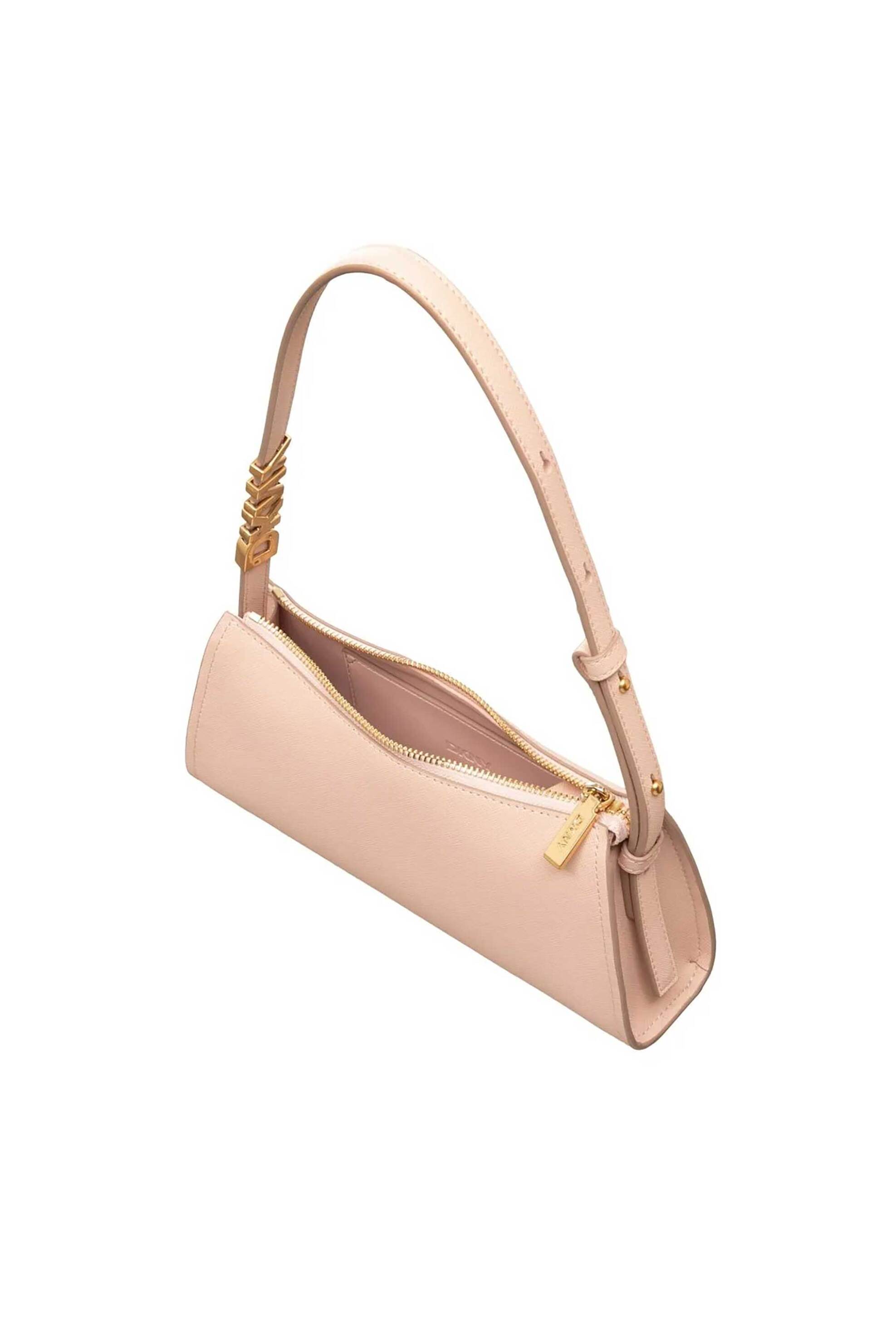 Dkny Γυναικεία Δερμάτινη Τσάντα Ώμου Avril - R433Yg57 Μπεζ