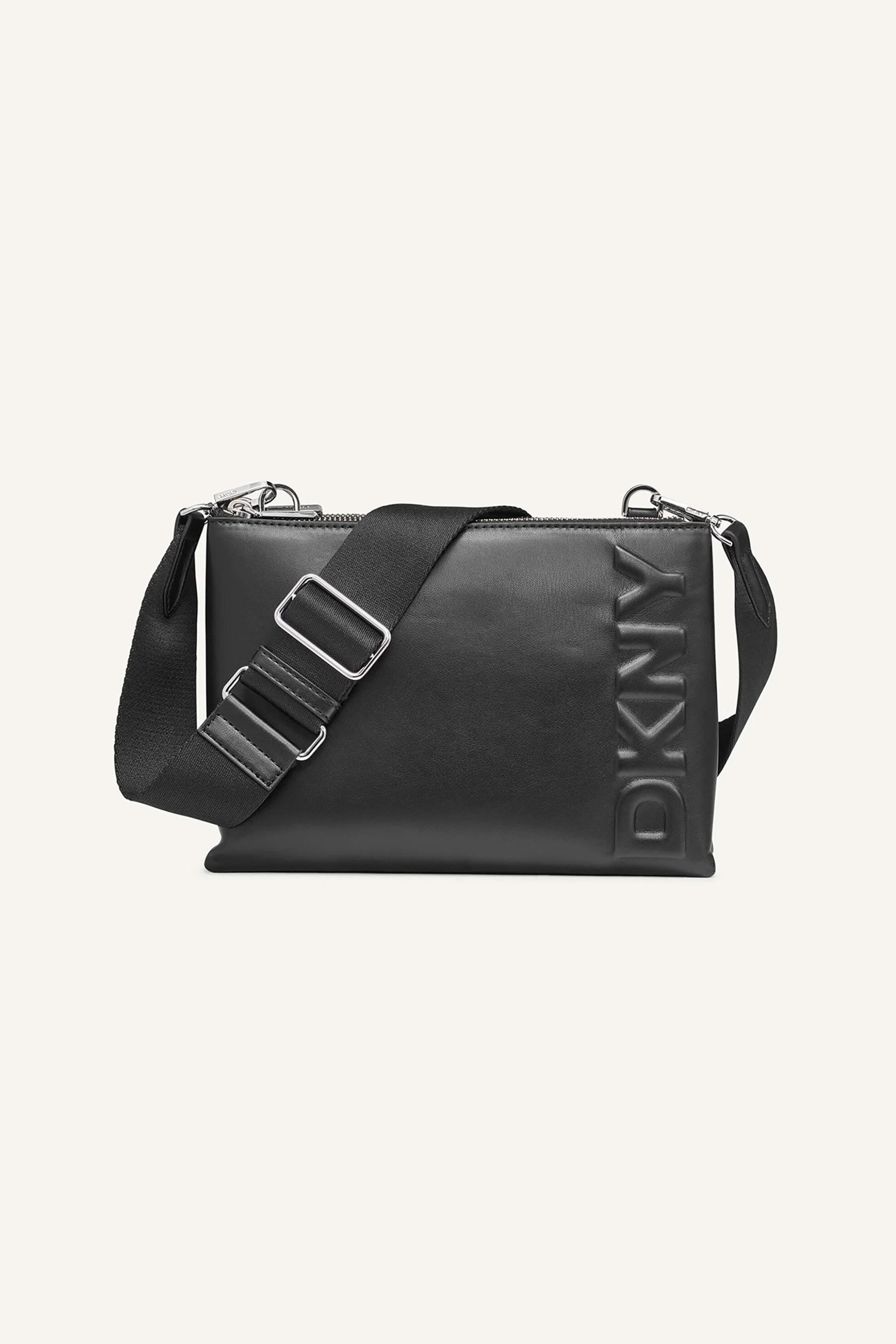 DKNY γυναικεία τσάντα crossbody με ανάγλυφο λογότυπο "Tinsley" - R41EZC45 Μαύρο