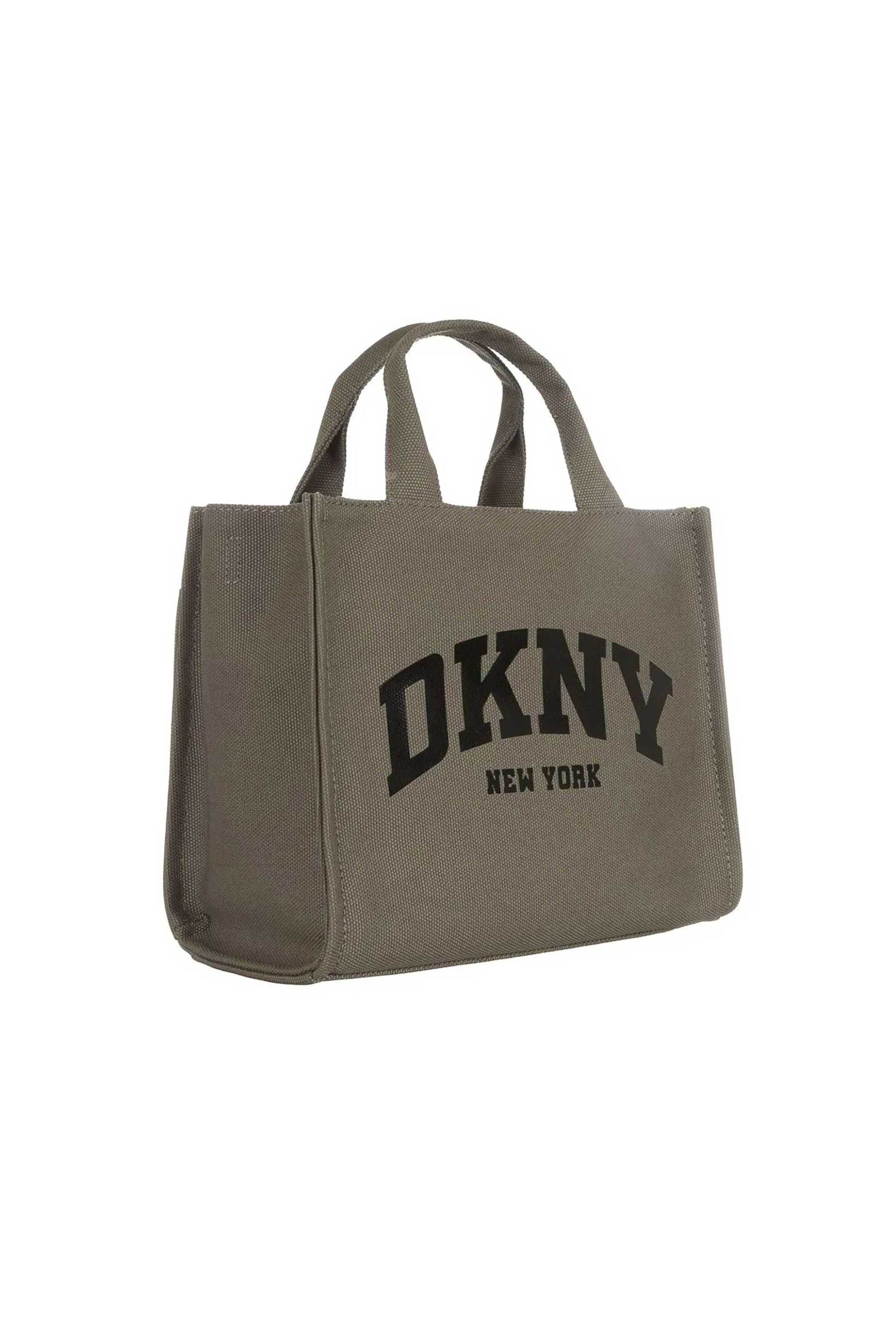 DKNY γυναικεία τσάντα χειρός μονόχρωμη με λογότυπο "Hadlee" - R41AOR57 Χακί φωτογραφία