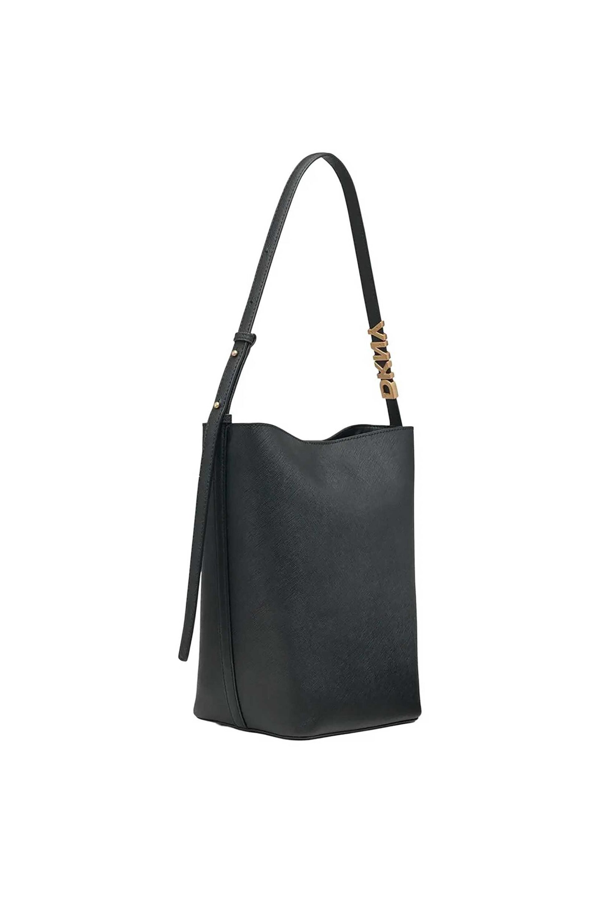 DKNY γυναικεία δερμάτινη τσάντα ώμου μονόχρωμη "Avril" - R51J1J29 Μαύρο φωτογραφία