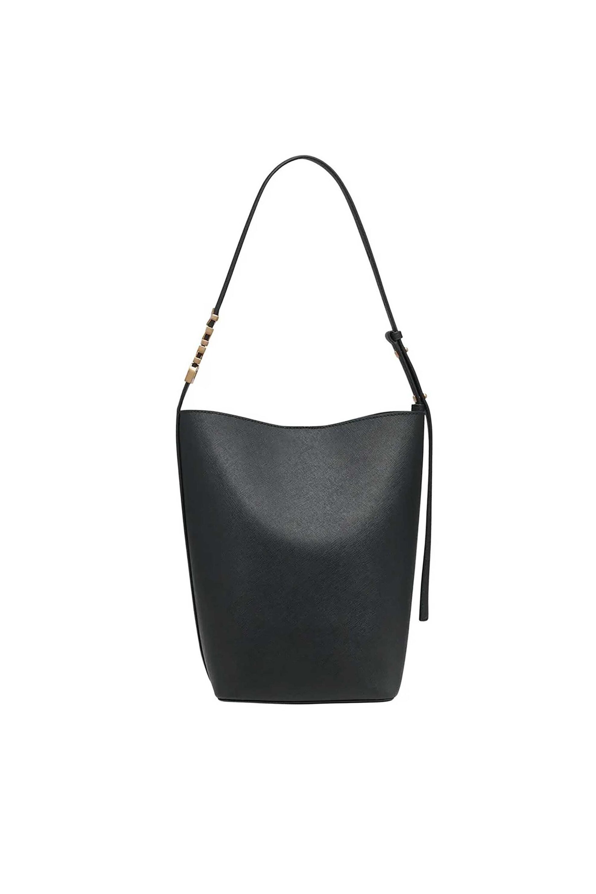 DKNY γυναικεία δερμάτινη τσάντα ώμου μονόχρωμη "Avril" - R51J1J29 Μαύρο φωτογραφία