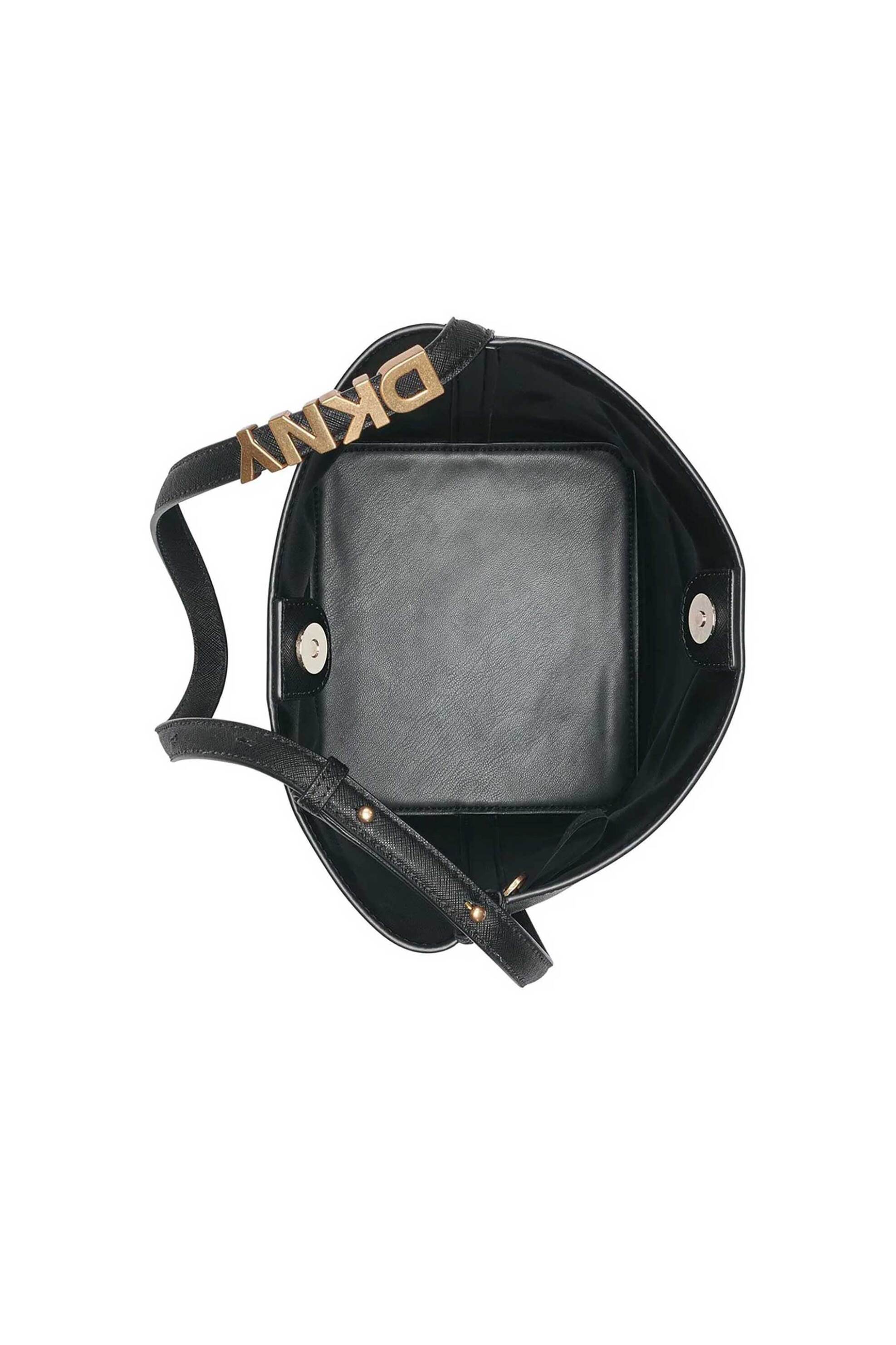 DKNY γυναικεία δερμάτινη τσάντα ώμου μονόχρωμη "Avril" - R51J1J29 Μαύρο φωτογραφία