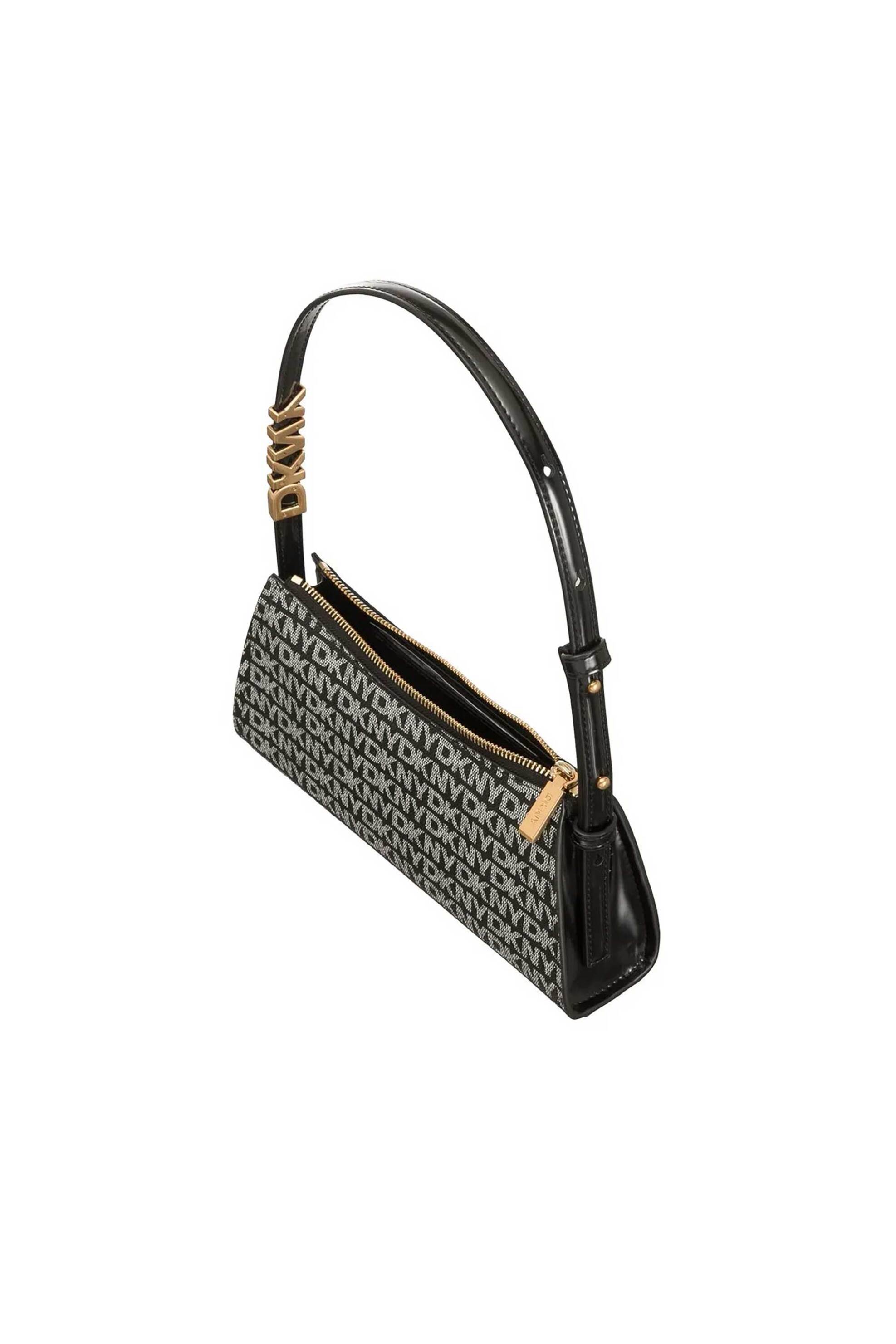 Dkny Γυναικεία Τσάντα Ώμου με All-Over Print Avril - R5235G57 Μαύρο