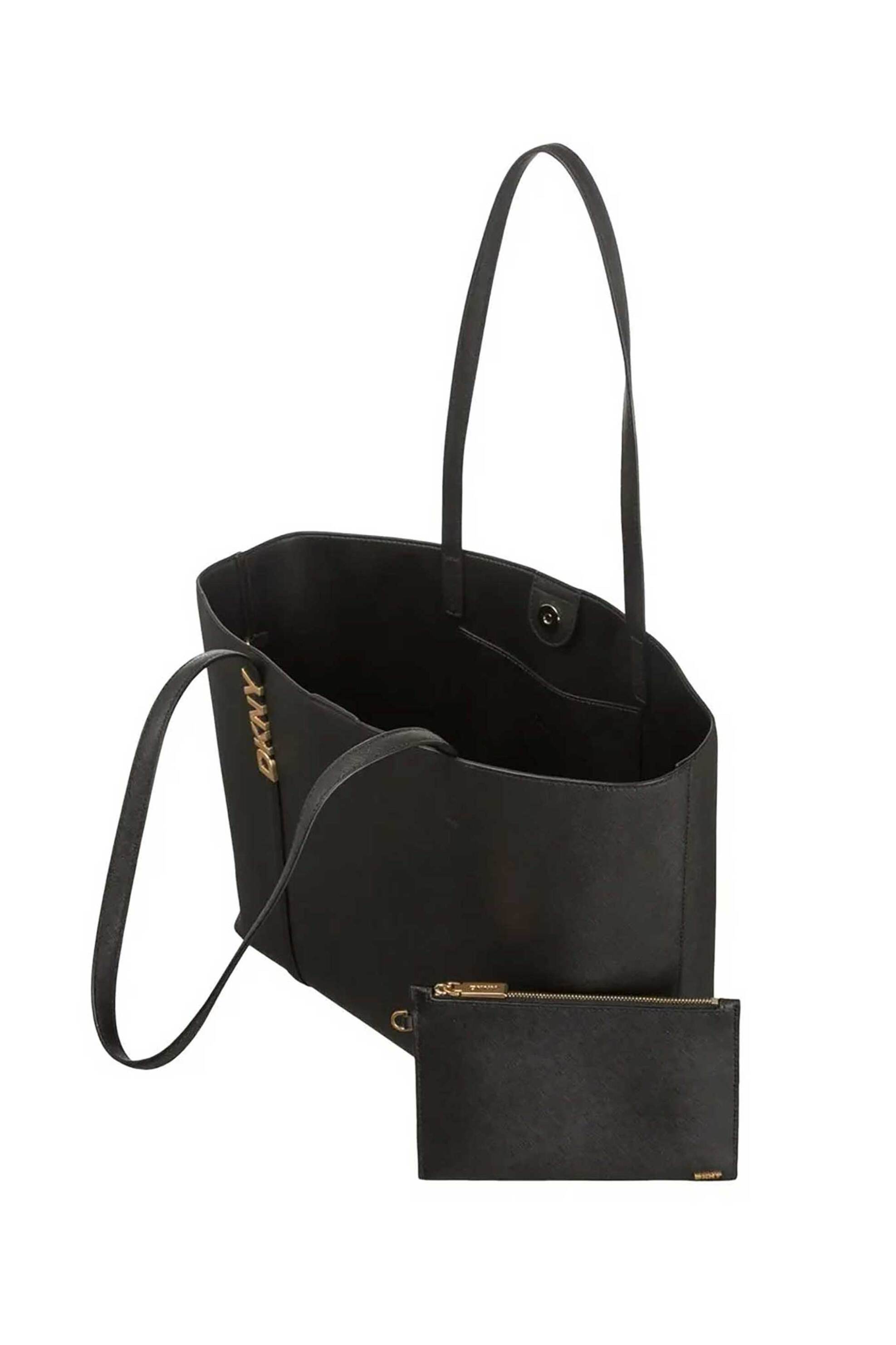 DKNY γυναικεία δερμάτινη τσάντα χειρός με λογότυπο "Avril" - R52AKG54 Μαύρο φωτογραφία