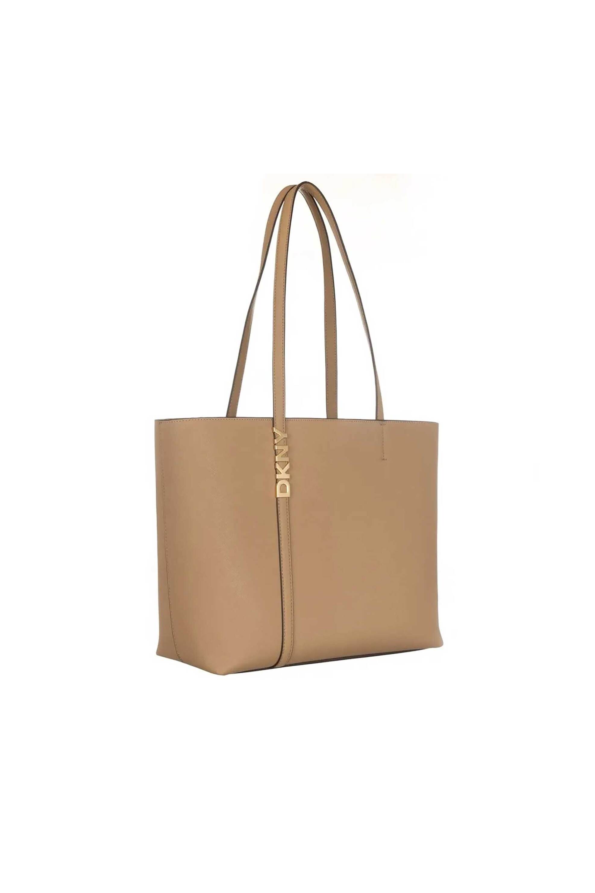 DKNY γυναικεία δερμάτινη τσάντα χειρός με λογότυπο "Avril" - R52AKG54 Καμηλό φωτογραφία