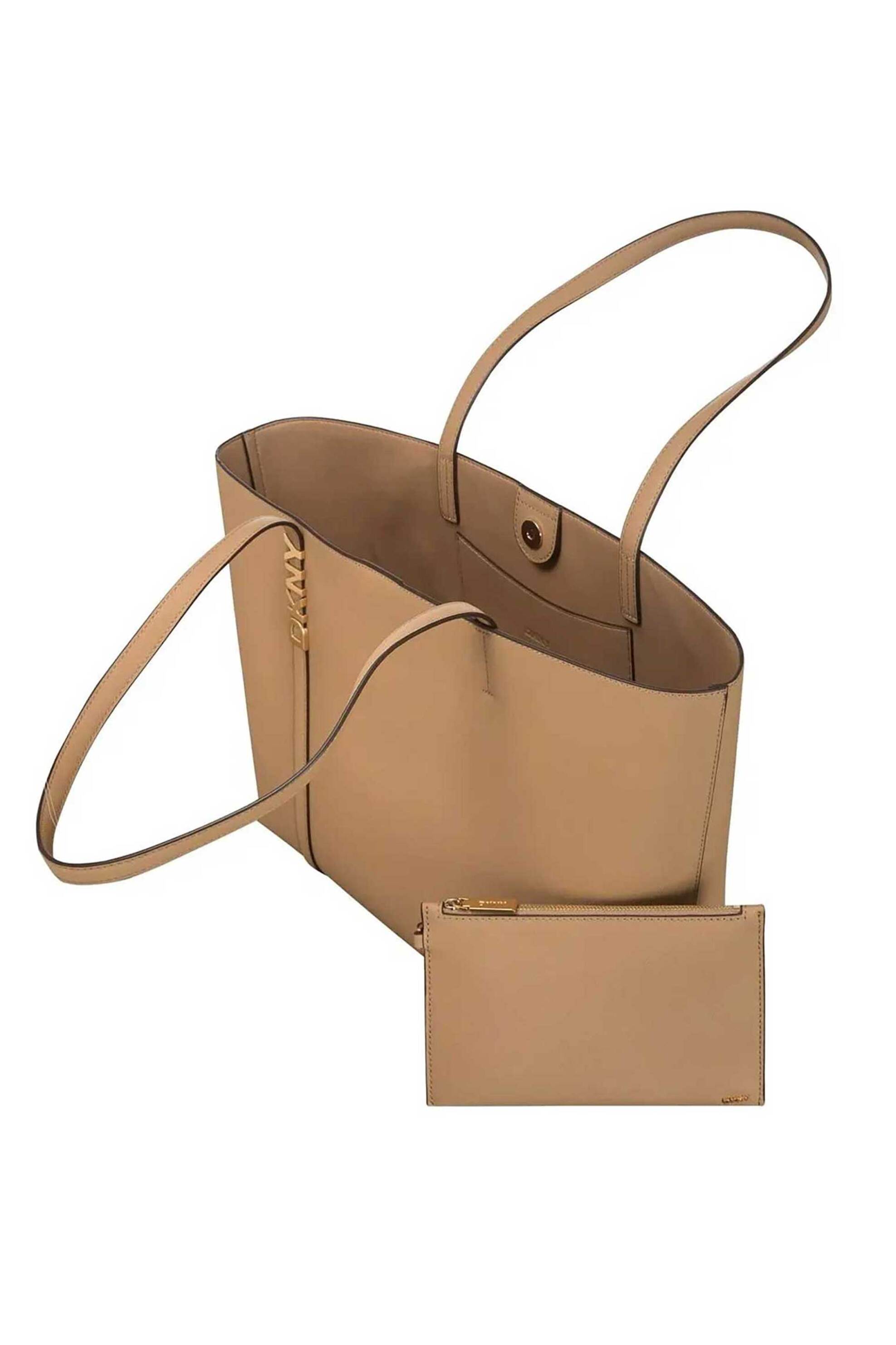 DKNY γυναικεία δερμάτινη τσάντα χειρός με λογότυπο "Avril" - R52AKG54 Καμηλό φωτογραφία