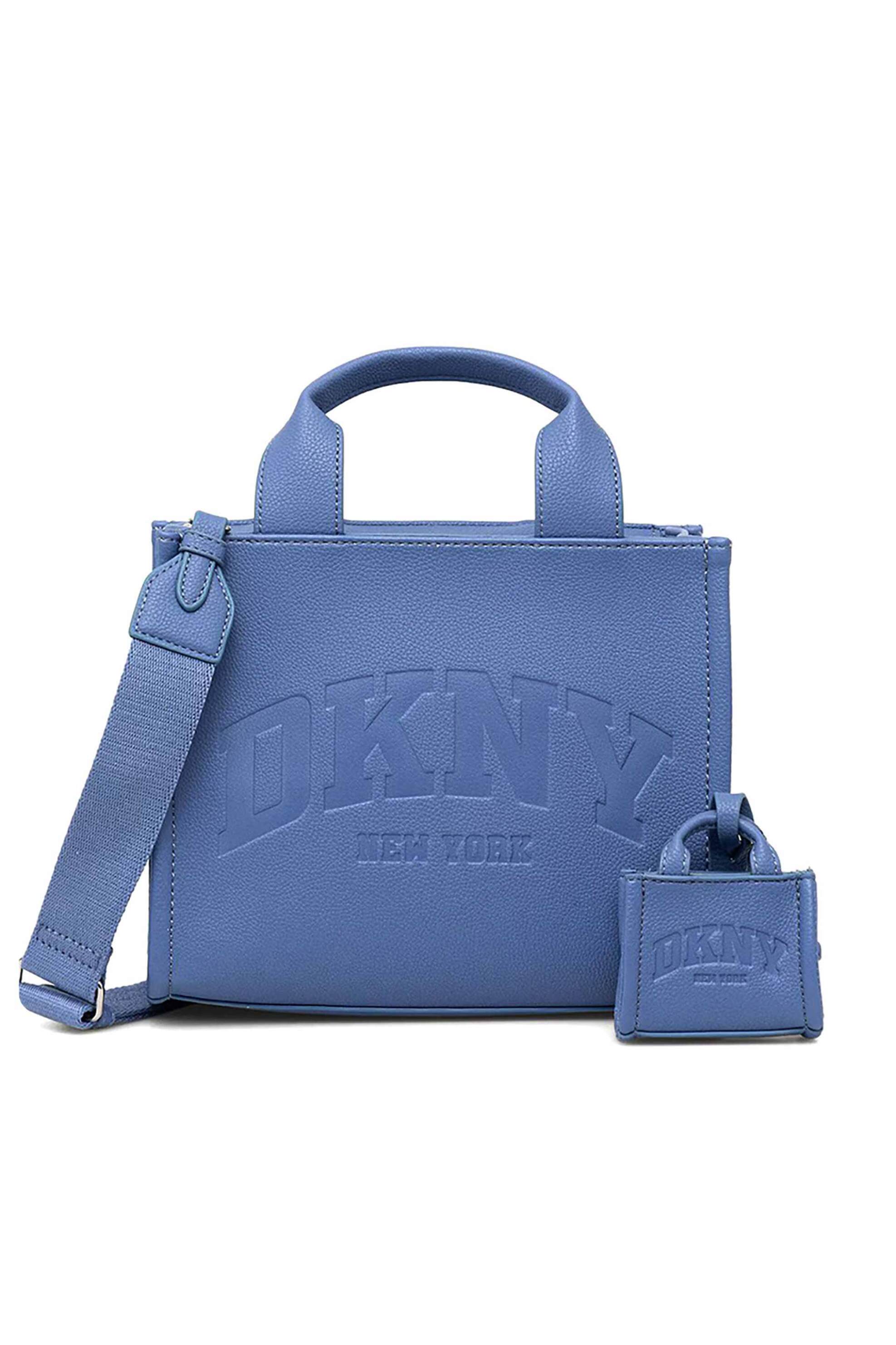 DKNY γυναικεία τσάντα ώμου με ανάγλυφο λογότυπο "Hadlee" - R53AAC80 Μπλε