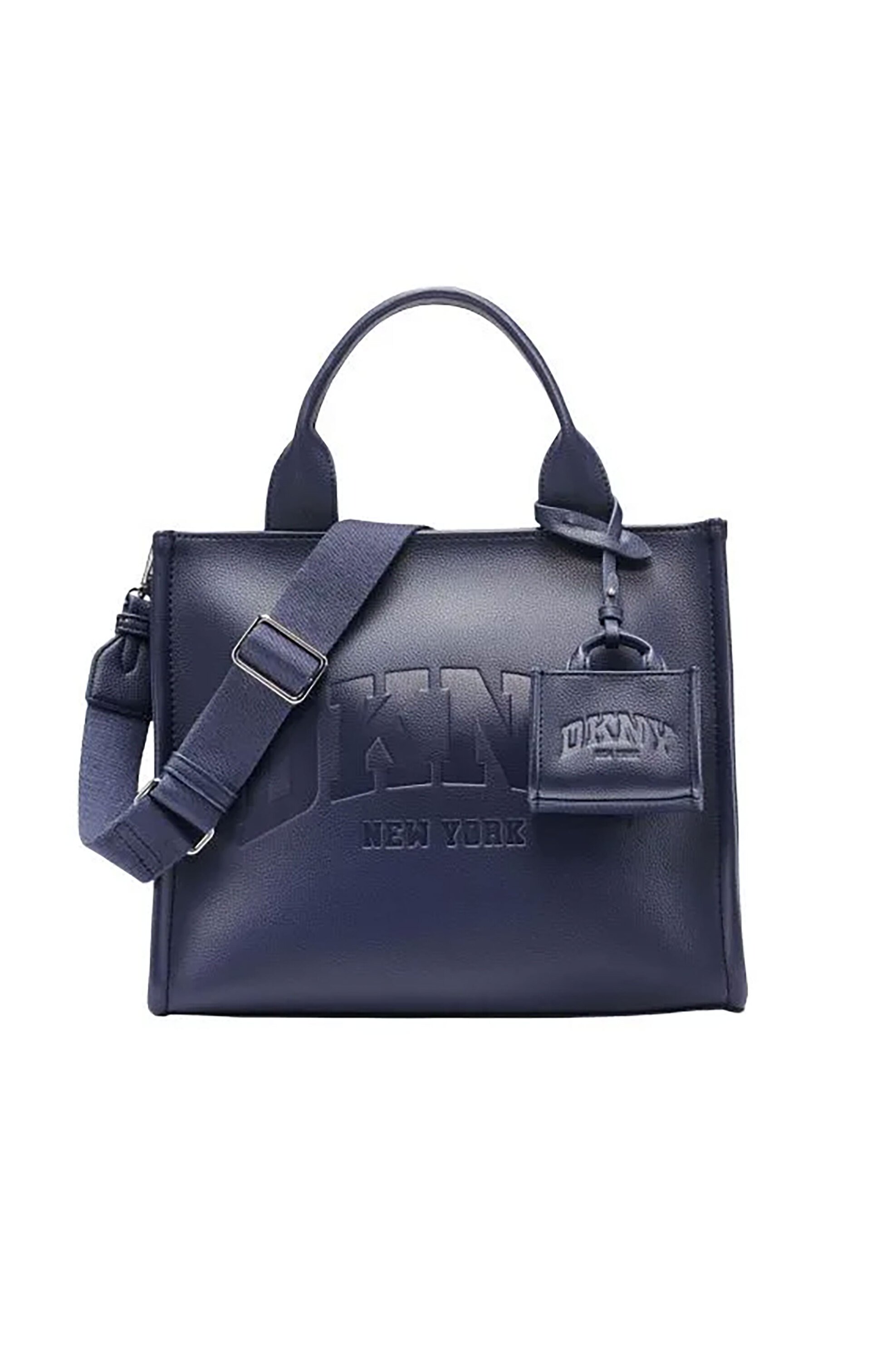 DKNY γυναικεία τσάντα χειρός με ανάγλυφο λογότυπο "Hadlee" - R53AAR57 Μπλε Σκούρο