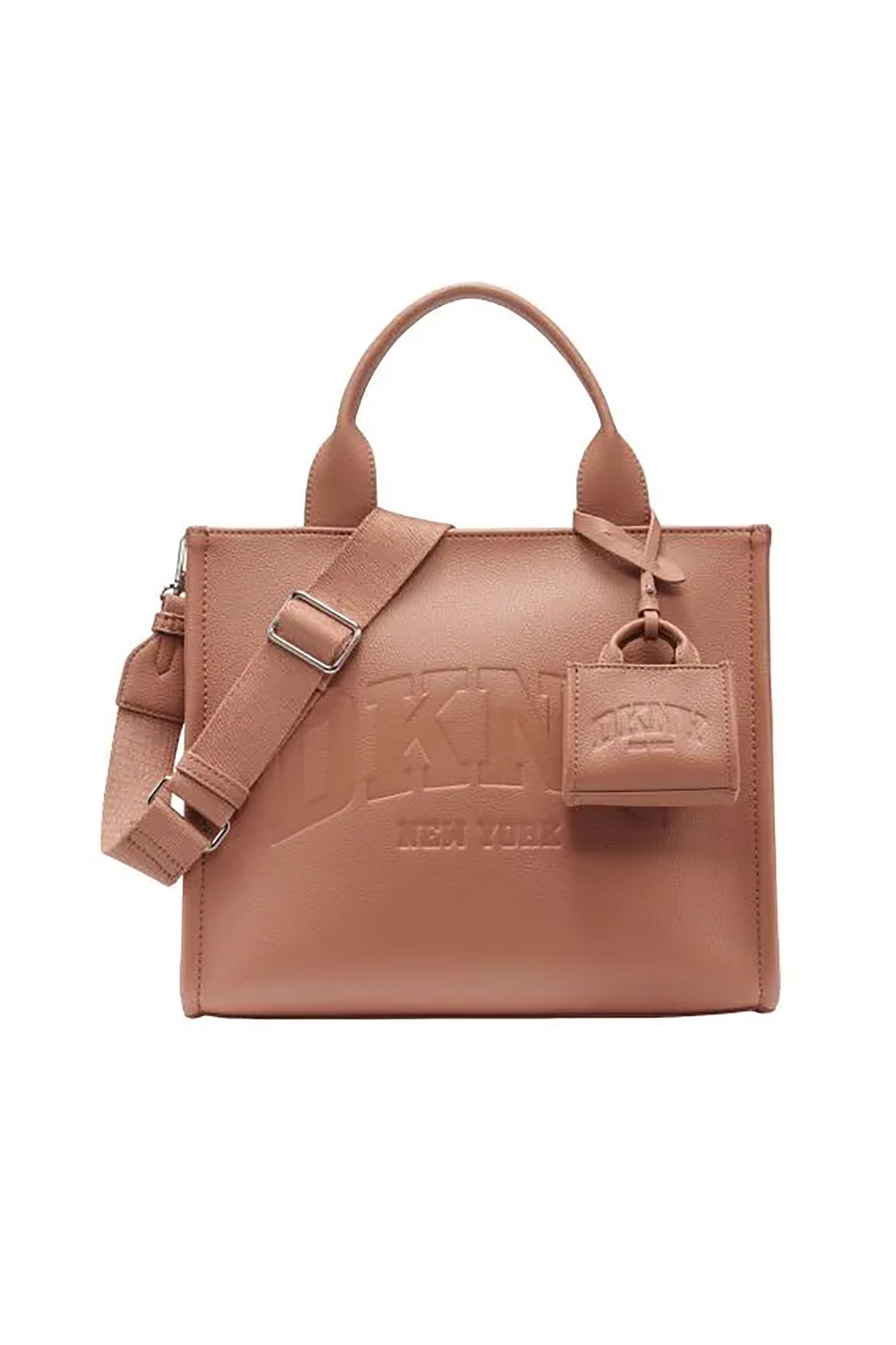 DKNY γυναικεία τσάντα χειρός με ανάγλυφο λογότυπο "Hadlee" - R53AAR57 Καμηλό